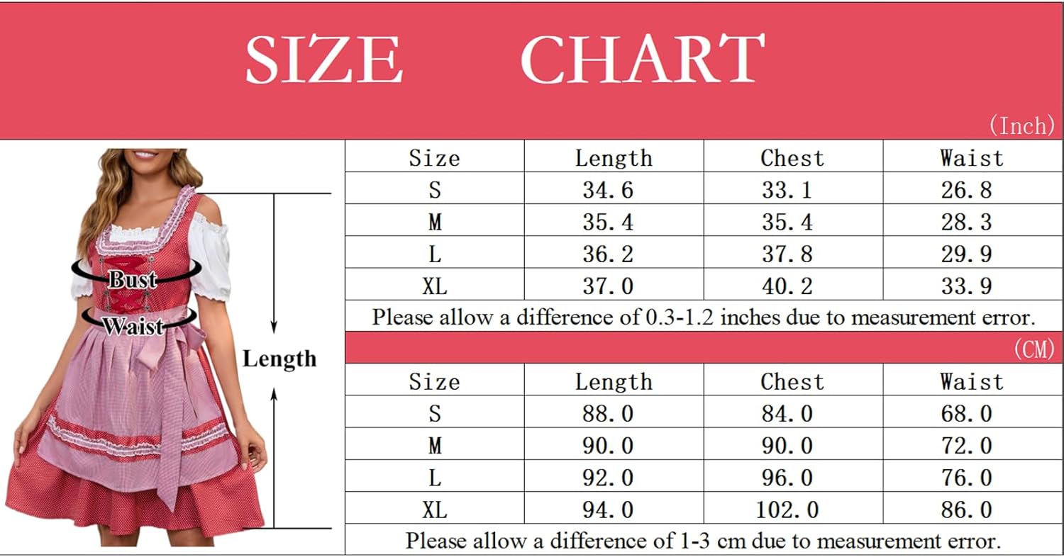 Populus Oktoberfest Outfits Women German Dirndl Dress Traditional Bavarian October Festival Costume - Image 7