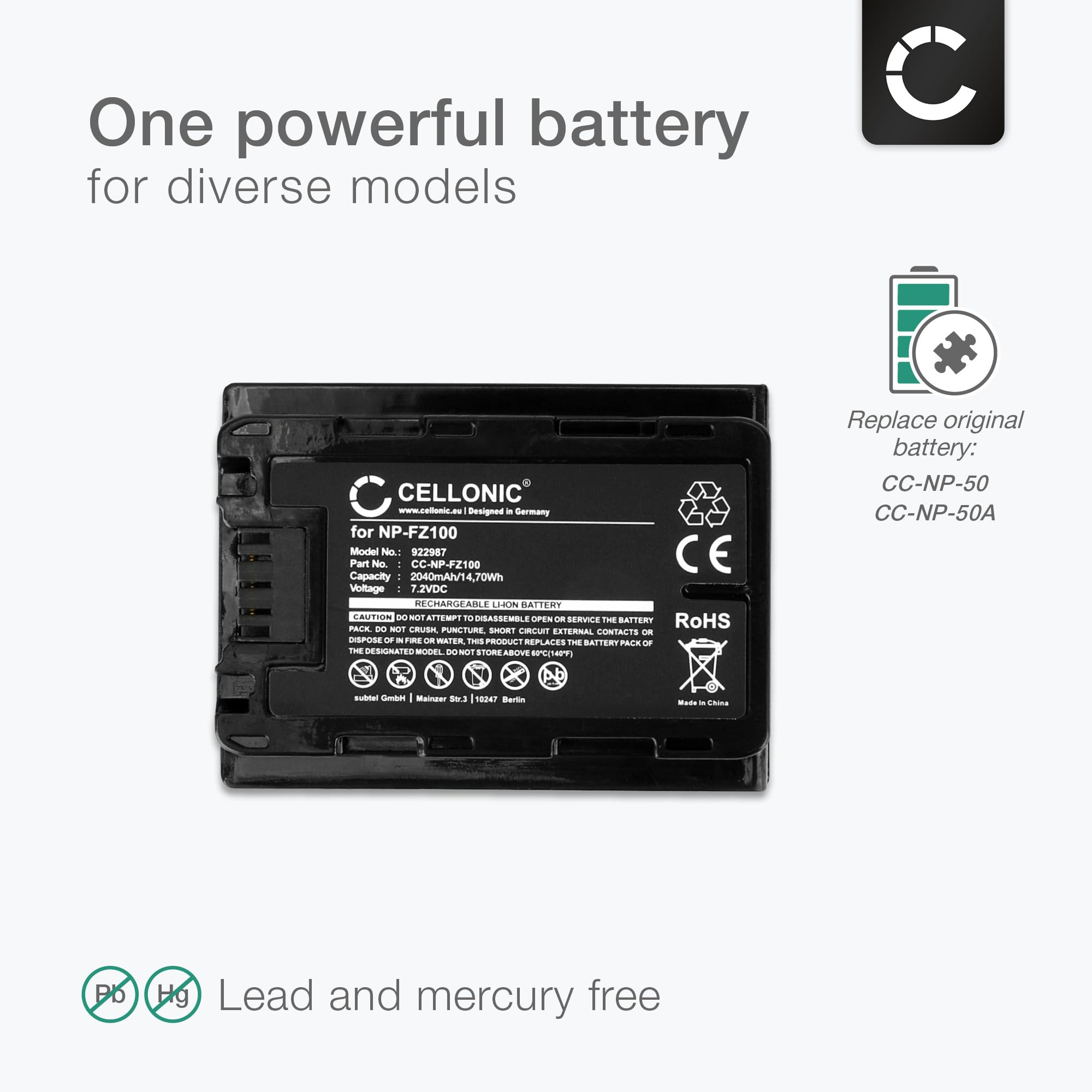 CELLONIC Grip D'alimentation Compatible Avec Sony Alpha 6000, 6300 - View #11