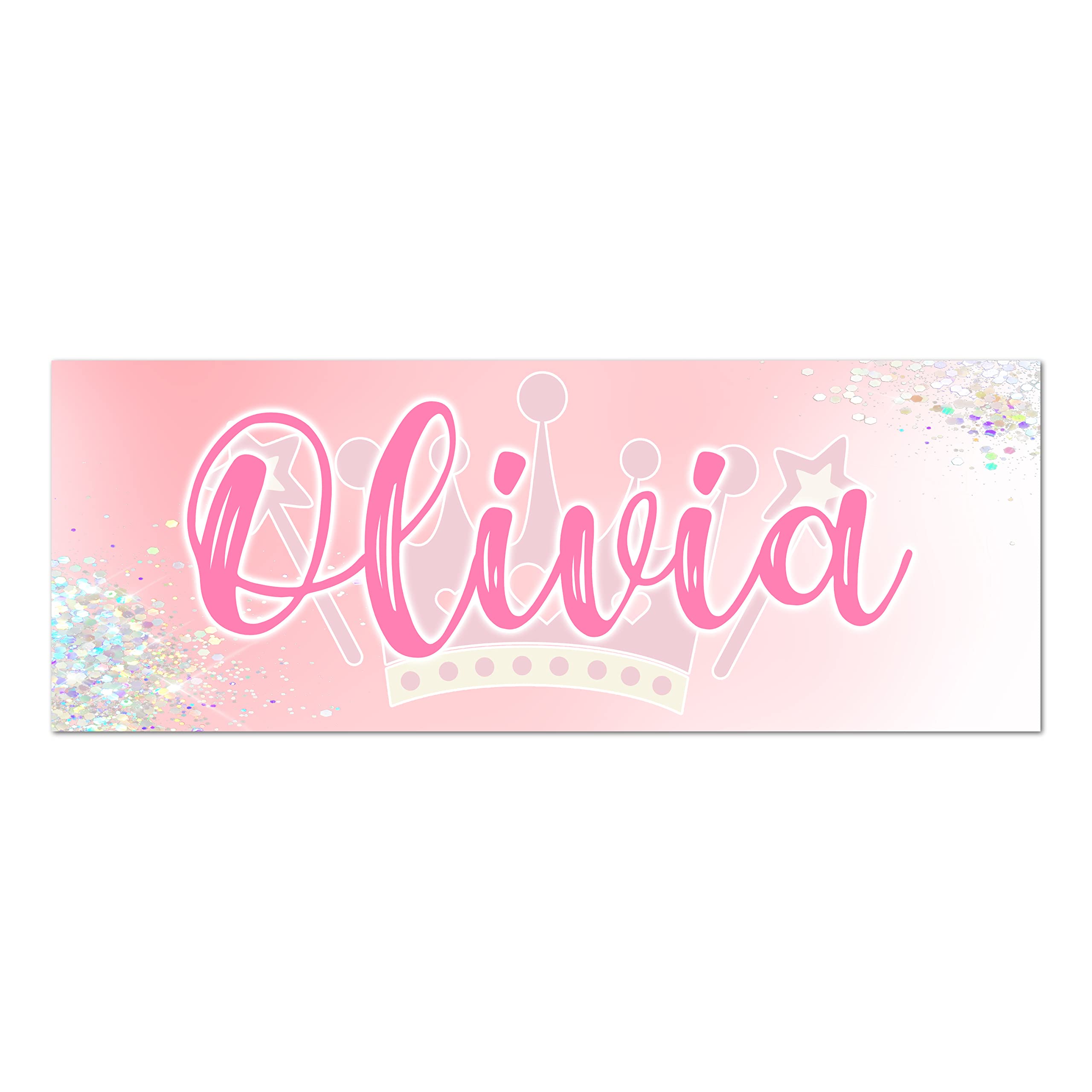 Personalised Any Name METAL Princess Crown Girls Bedroom Door Sign Plaque for Kids