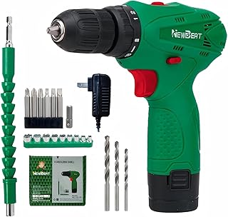 Cordless Drill Set, 12V Power Drill Driver with Battery and Charger, 3/8" Keyless Chuck, 2 Variable Speed, 18+1 Torque Setting, Cordless Drill Driver Kit for Home and DIY Project