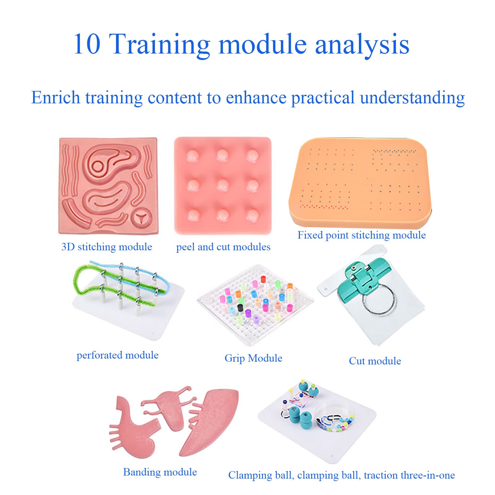 Kit scatola di addestramento simulato laparoscopica, scatola simulatore di addestramento laparoscopico, inclusa videocamera per endoscopio HD, 10 moduli di addestramento e 4 strumenti chirurgici