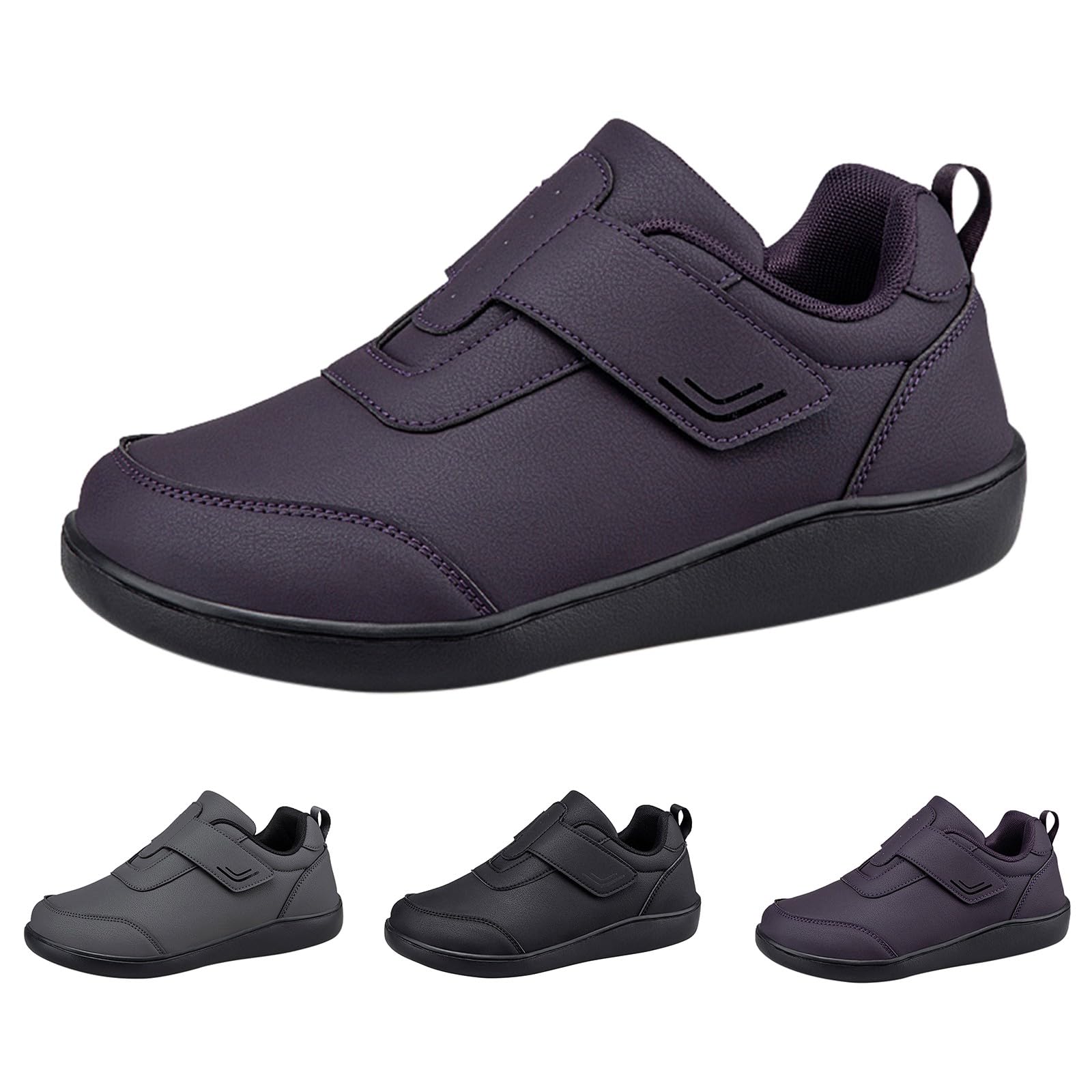 Chaussons Homme Hiver Chaud Fantaisie Chaussures en Cuir Grande Taille pour Le Printemps et l'automne, modèle à Bout Large sans Lacets, Confortables pour la Marche, idéales Sandales Homme Taille 6