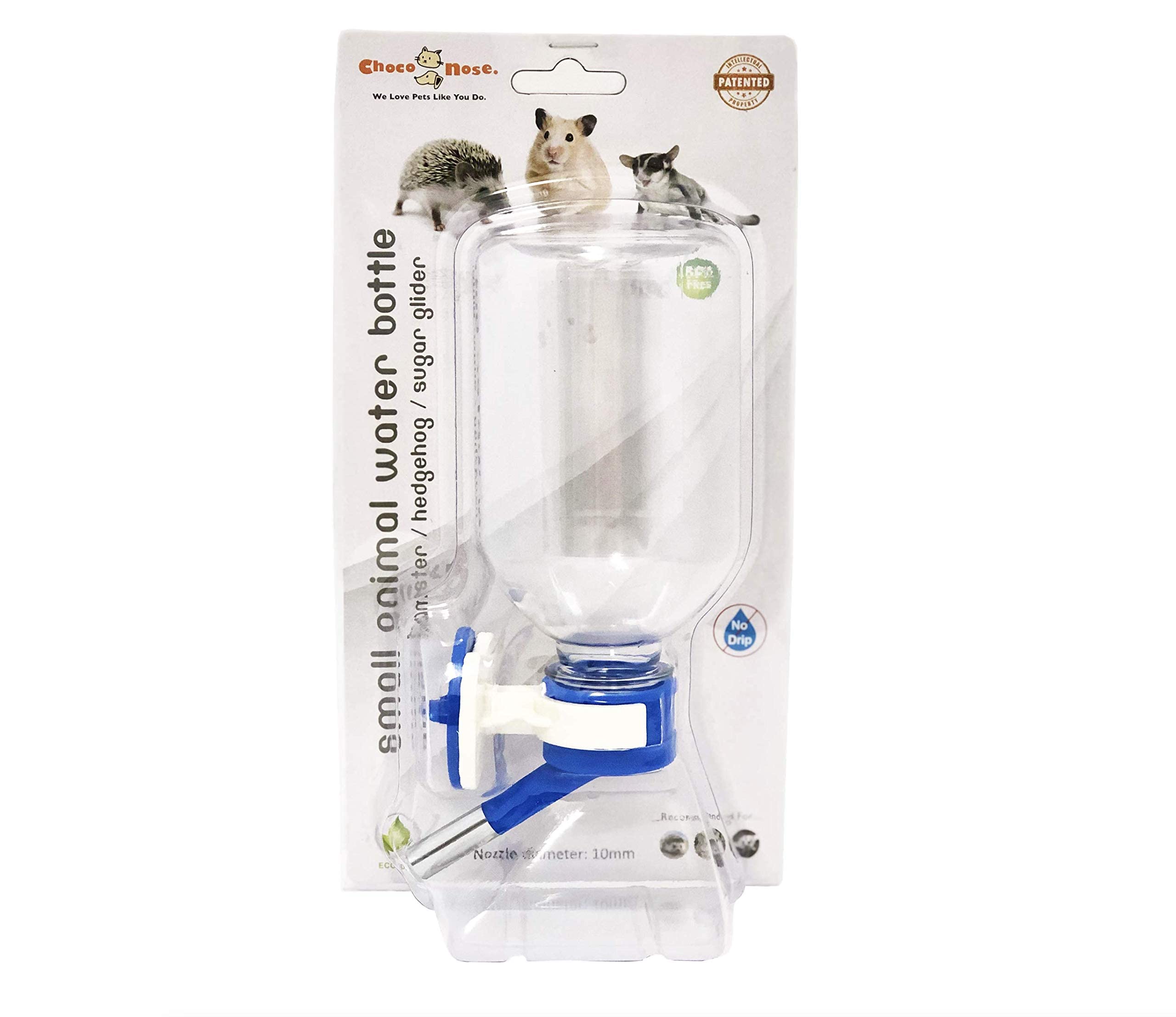 Choco Nose H125 Patented No Drip Hamster Water Bottle, Best MiniSized Pet Wire Cage Leakproof