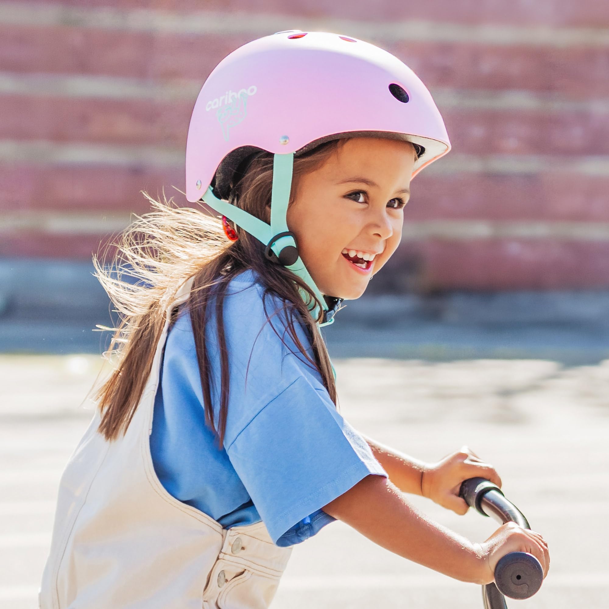 Cariboo Casque Vélo Enfant Casque De Protection Robuste Éclairage LED Cyclisme Roller Skateboard Trottinette XS/S 48-52