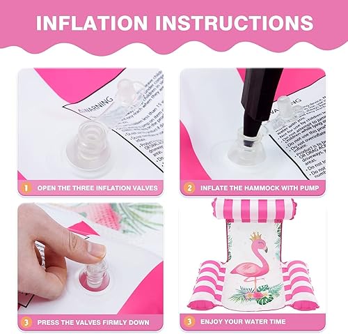 Miniatura 7 de Tumbona de agua  Flotador de piscina inflable para adultos, hamaca flotante multiusos para piscina, para verano, al aire libre, piscina, playa, lago