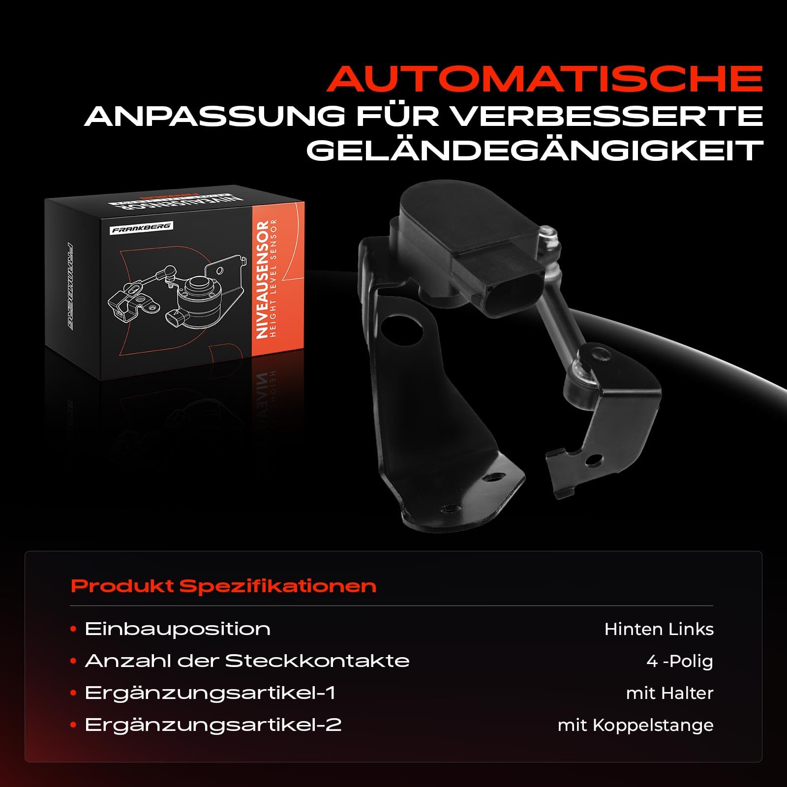 Höhensensor Niveauregulierung Hinten links für A8 4E 4E2 4E8 P-h-a-e-t-o-n 3D 3D1 3D2 3D3 3D4 3D6 3D7 3D8 3D9 2002-2016 4E0616571E