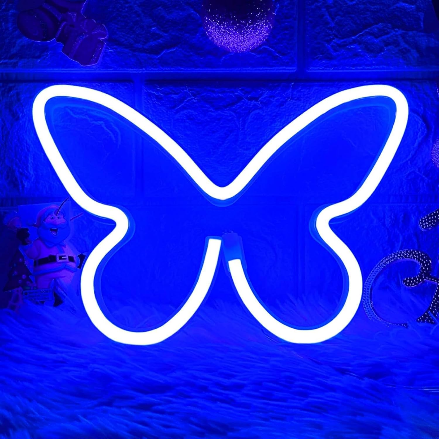 HOHOSIGN Butterfly Neon Sign for Wall Decor, Blue LED Butterfly Neon