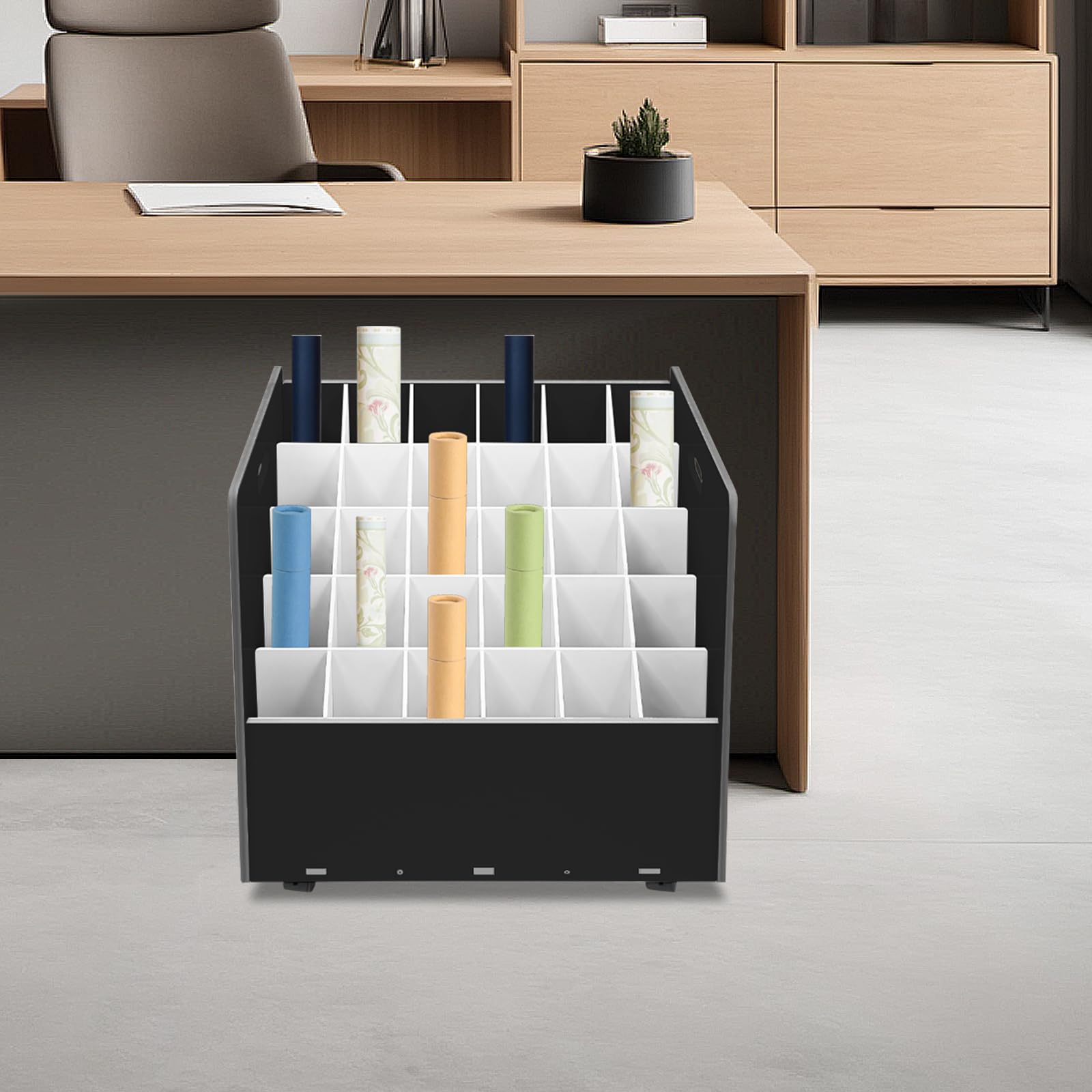 Blueprint - Étagère de rangement à roulettes - 30 compartiments - Pour la maison, le bureau, l'école
