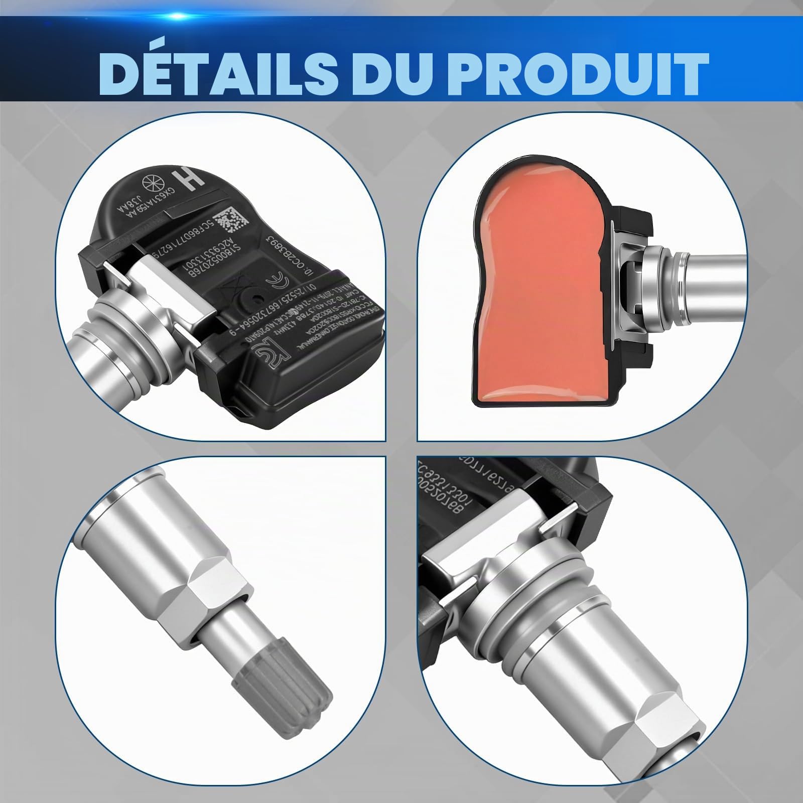 Capteur de Pression des Pneus Compatible avec Range Rover Sport Evoque LandRover Discovery RDKS TPMS Compatible avec Jaguar F-Pace I-Pace XE XF XJ GX631A159AA LR070840-4 Pièces