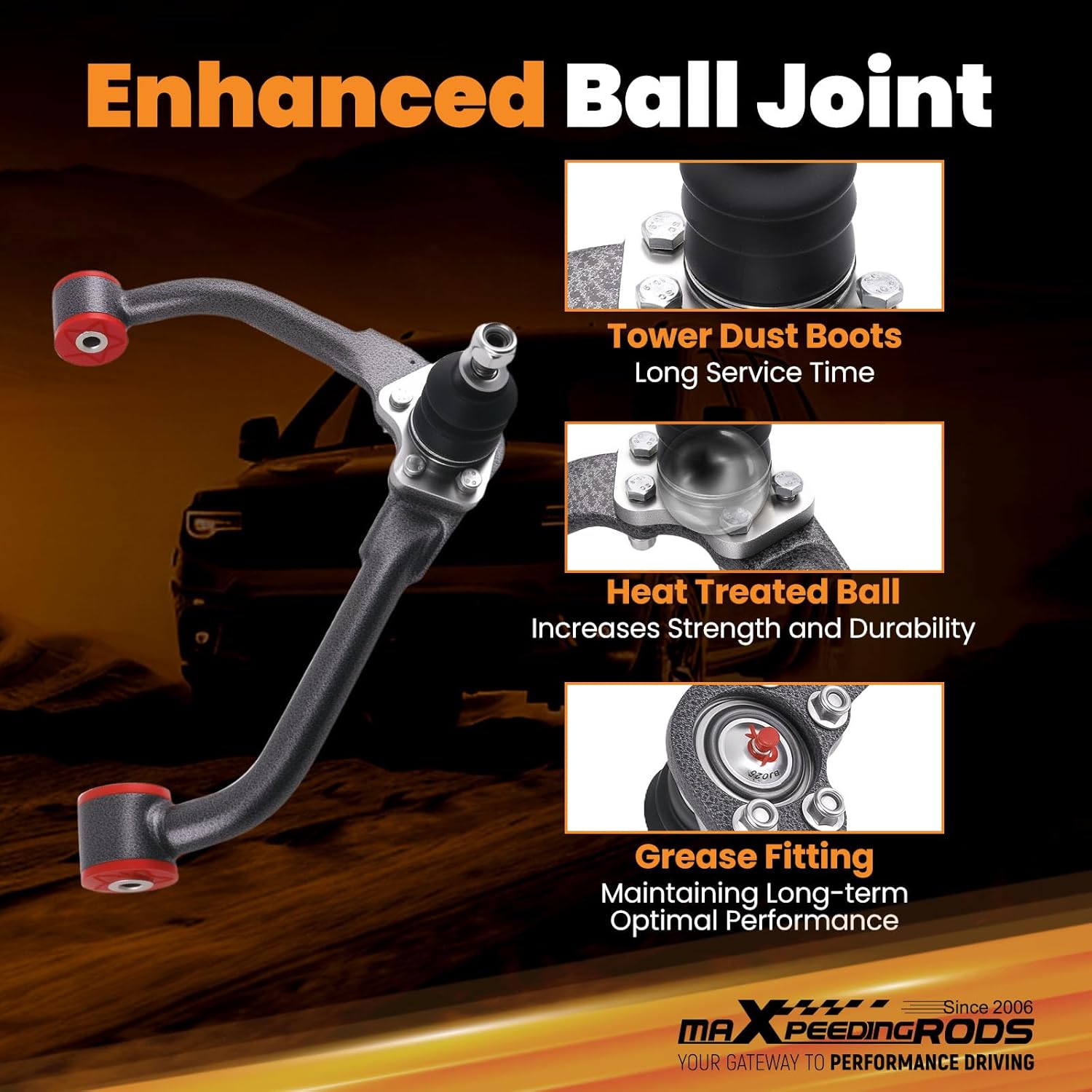 maXpeedingrods for 1-4" Lift Front Upper Control Arms for Jeep Liberty Dodge Nitro 2007-2012, Adjustable Suspension Control Arms