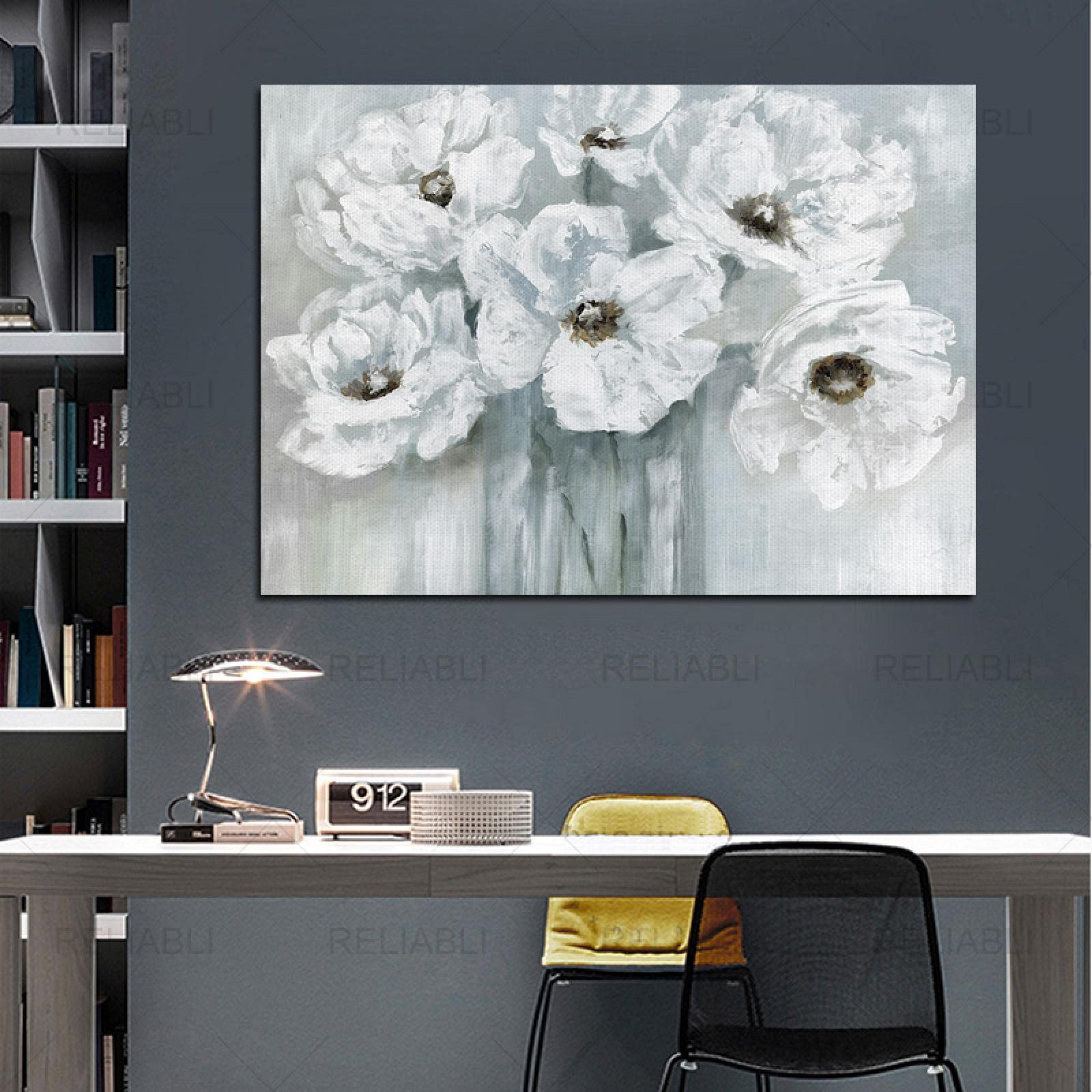 Płótno sztuka ścienna druk abstrakcyjny biały kwiat obraz rozciągnięte obrazy artystyczne salon dekoracje wnętrz domu 70 x 90 cm x 1 szt. rama wewnętrzna