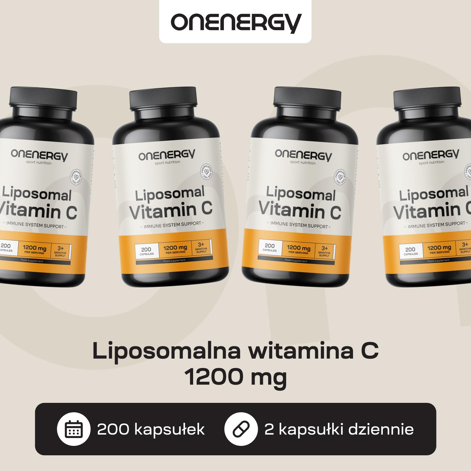 Liposomalna witamina C 1200 mg - 200 kapsułek - Wyciąg z dzikiej róży i fosfolipidów słonecznika - Wzmocnienie układu odpornościowego - Działanie przeciwutleniające - Zwiększenie energii