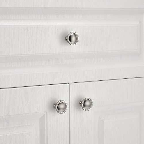 Miniatura 5 de Aandxomk - Juego de 10 pomos de níquel cepillado de 1.2 pulgadas para gabinete, cocina, oficina, baño, aparador, cajón, perillas de armario y puerta