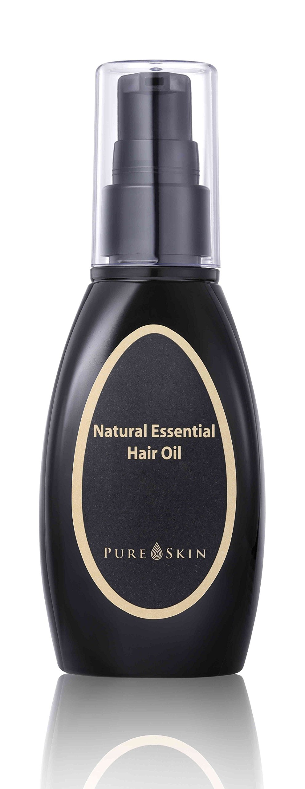 [PURE SKIN] Natural Essential Hair Oil [100ml / 3.38 fl. oz.] – Natural Hair Oil for Shiny, Lustrous, Silky Hair, 7 Kinds of 100% Natural Oil, Long-lasting Softness and Enhancement of Hair Elasticity