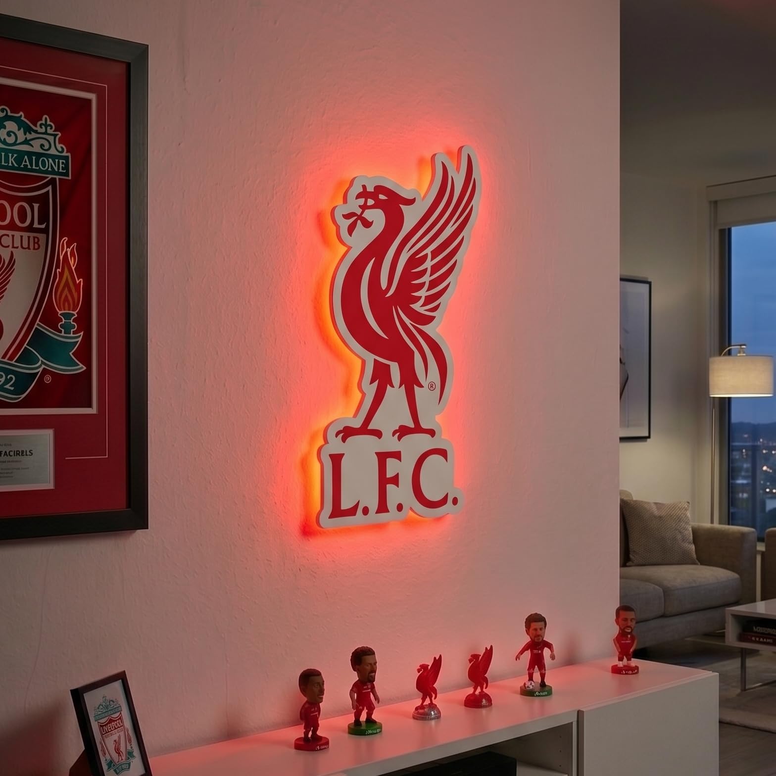 Themed Liverpool Football Club Liver Bird LED Backlit Wallpop