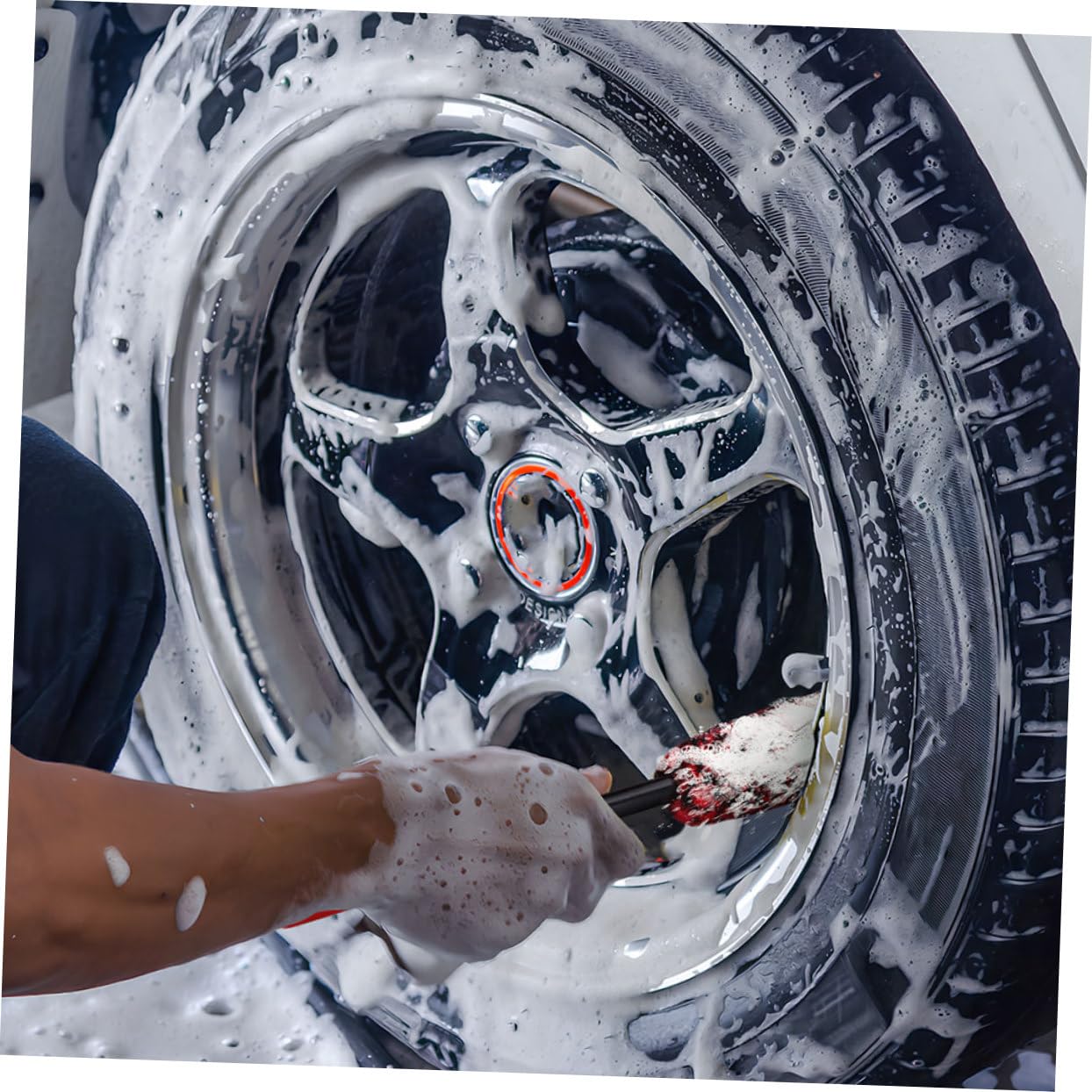 2 Pezzi Spazzole per Ruote Auto Spazzola per Cerchi e Pneumatici con Impugnatura Ergonomica Resistente e Flessibile per Pulizia Profonda e Dettaglio Auto Materiale Durevole