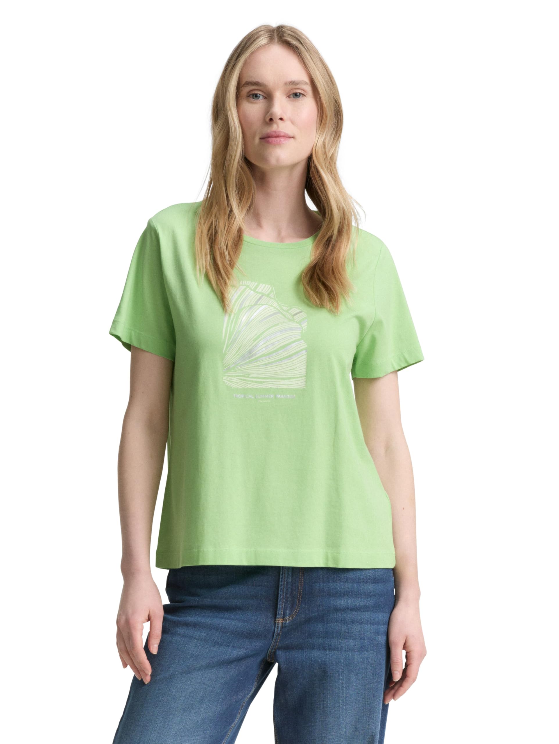 TOM TAILOR Damen Basic T-Shirt mit Print
