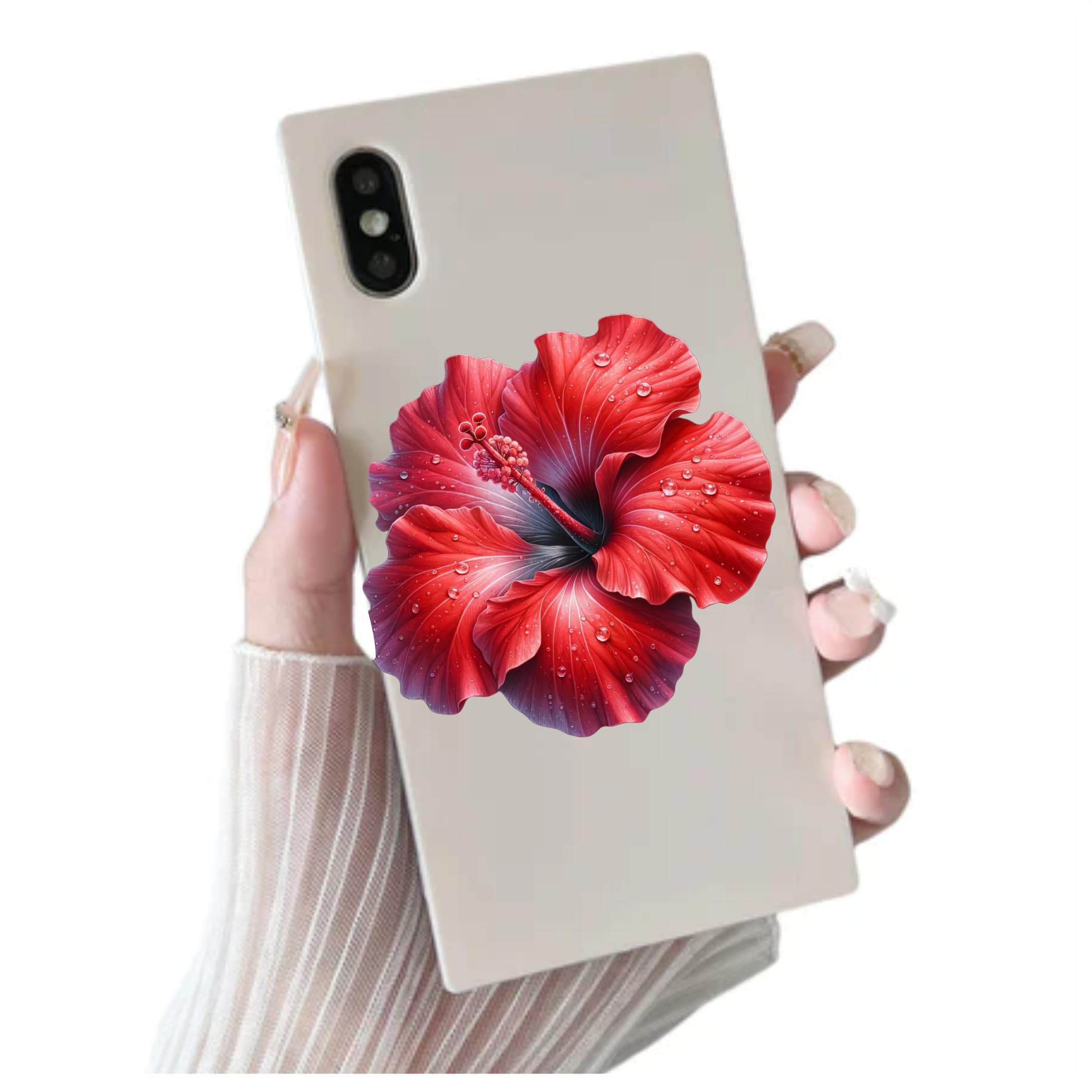 Lot De 8 Autocollants Vinyle Motif Hibiscus Violet Fluo - Pour Poubelle, Voiture, Mur, Vélo, Ordinateur Portable - 2