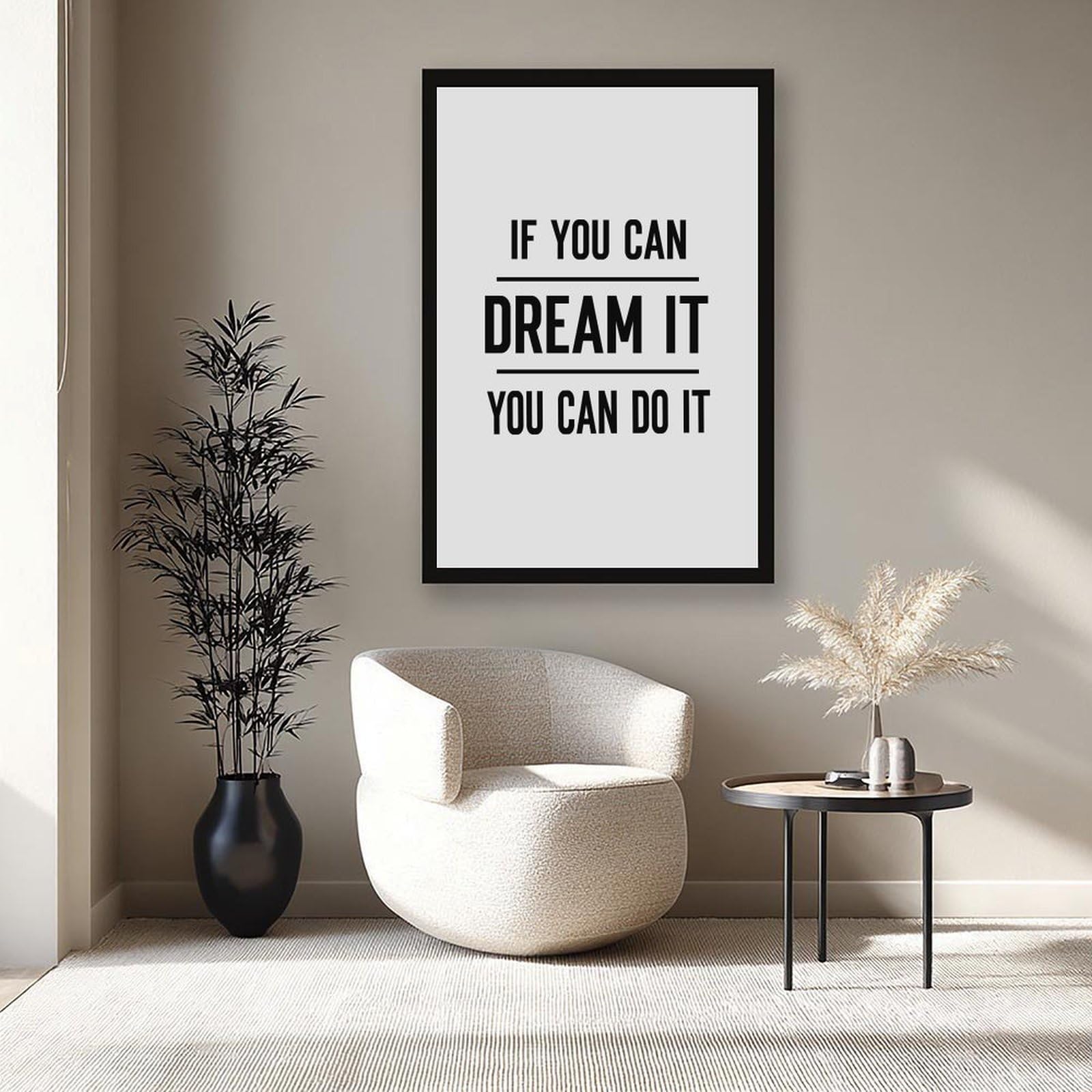 Mnyuein Poster « If You Can Dream It » avec citations de motivation