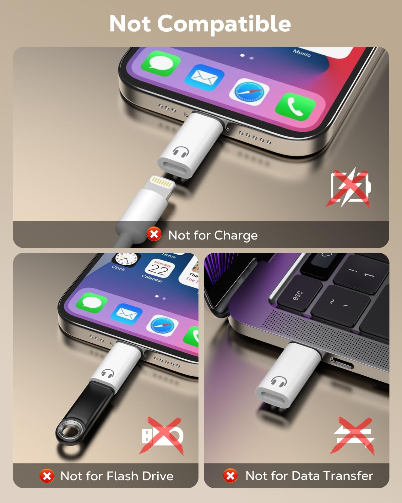 BORLTER CLAMP Adaptateur Lightning Vers USB C Pour Casque