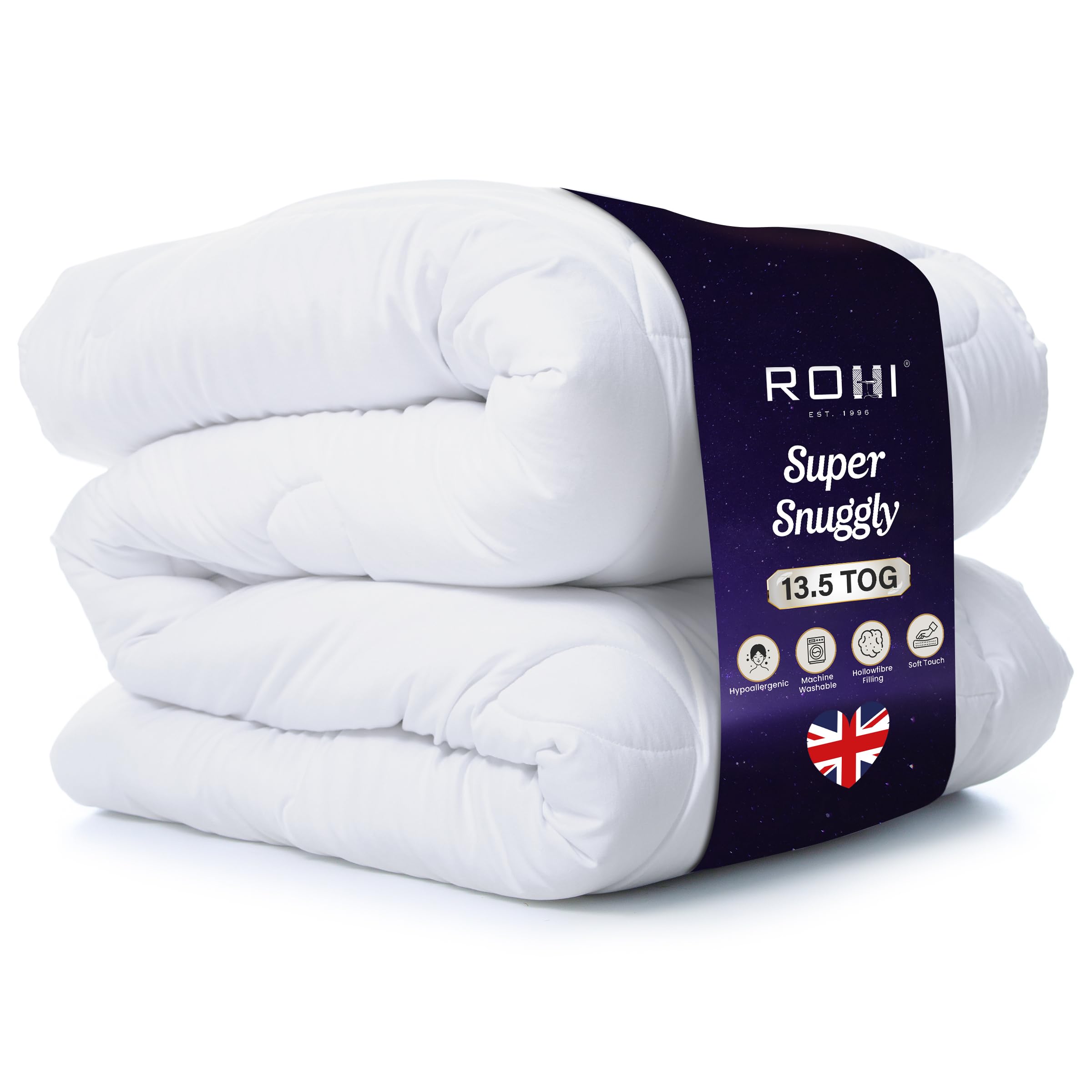 Rohi Super Snuggly Microfibre Super King Duvet 13.5 Tog Soft Like Down Duvet Winter - Anti-Allergy, Comfortable & Hypoallergenic Duvets (Super King)