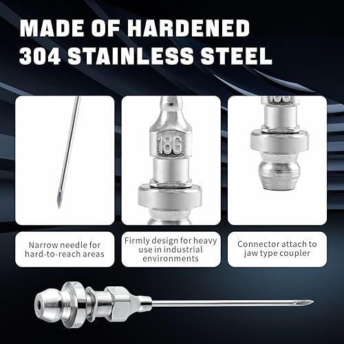 Miniatura 3 de Aguja inyector de grasa para cojinetes, dispensador de grasa de aguja extraíble 6 piezas, para inyectar grasa en rodamientos sellados y juntas CV