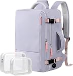 Hanples Travel Backpack for Women as Person Item Flight Approved, Large Carry On Backpack, 17.3 Inch Laptop Backpack, Waterproof Backpack, Hiking Backpack, Casual Bag (Pink)