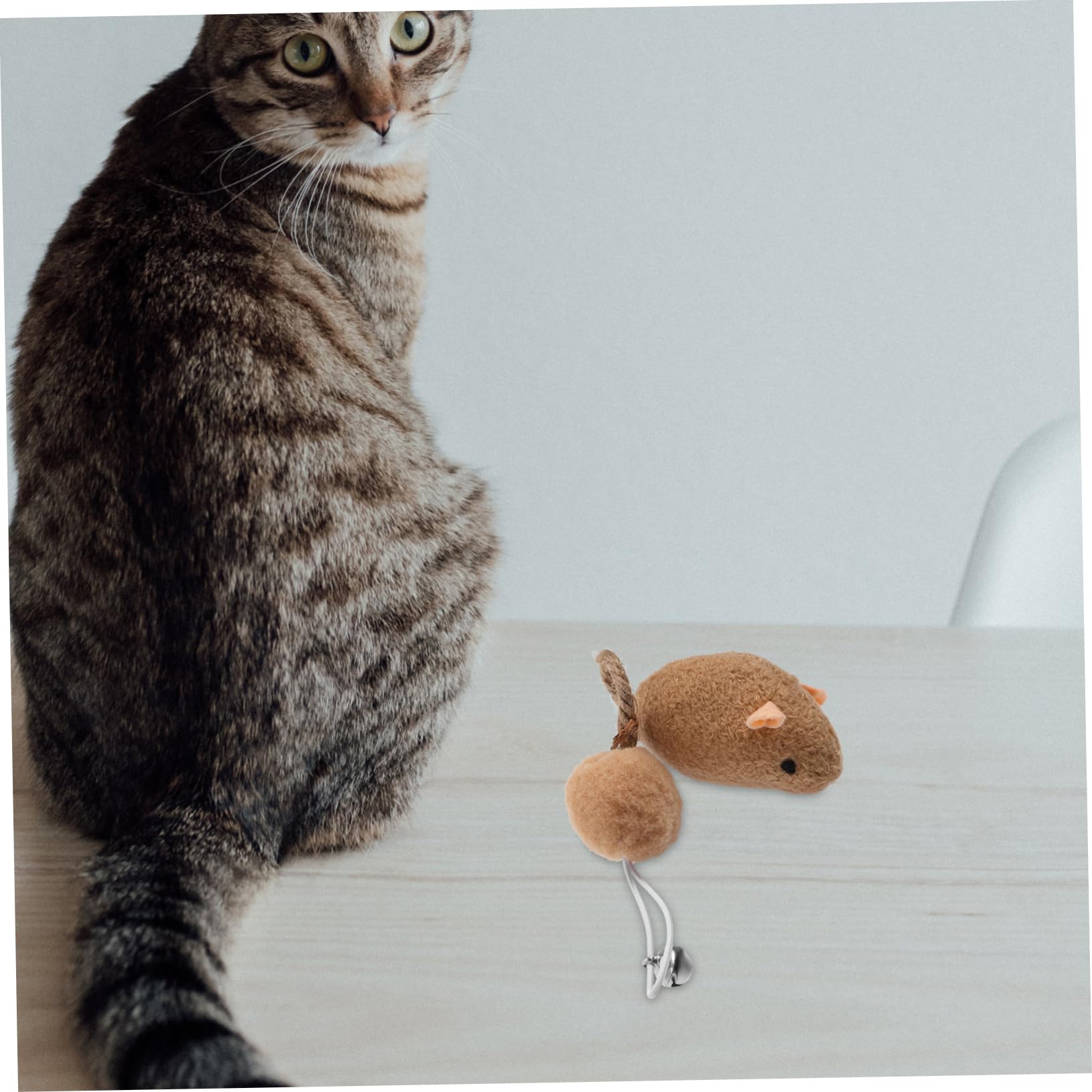 Lot De 6 Souris en Peluche avec Clochette pour Chat Idéales pour Jouer en Intérieur