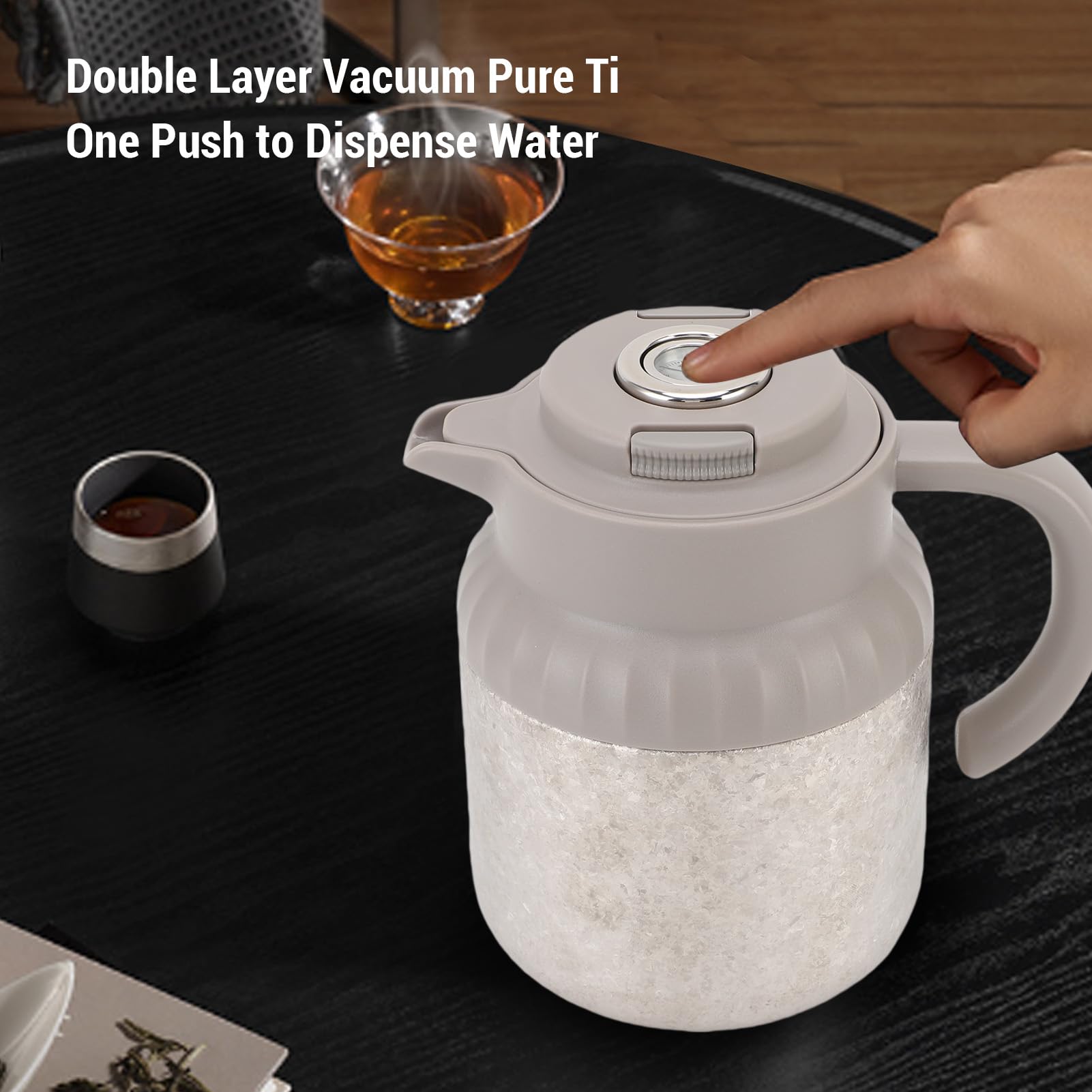 Fabater Punto de Separación de Agua de té de Filtración Fina con Exhibición Mecánica, Tapa Resistente a las Filtraciones, Ergonómico, para Consumo de Vivienda y Oficina, 1100 Ml de Capacidad