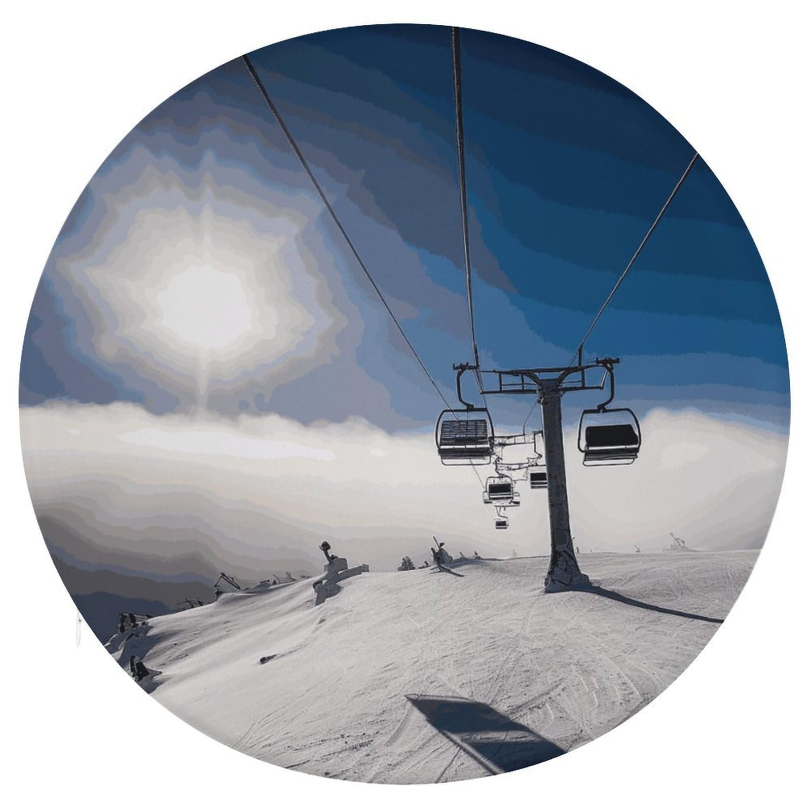 Adfgyerh Style Ski Lift At Sunshine Cushion Memory Foam Pillow Core，Seat Cushion Detachable Design，Chair Cushions Suitable For All Seasons, And Can Be Used In Offices, Dining Rooms, Homes, And Other Settings.