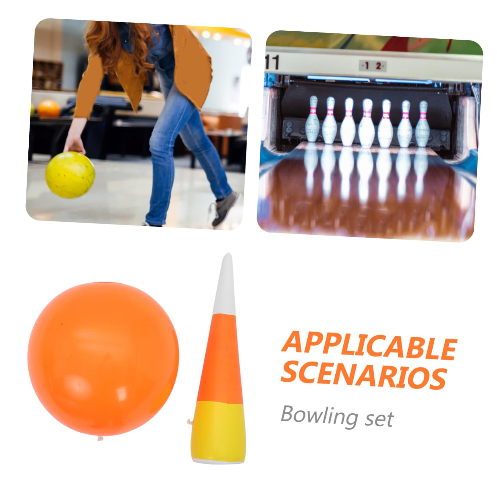 Juego de Bolos Inflables de Plástico para Niños, Bolos Jumbo