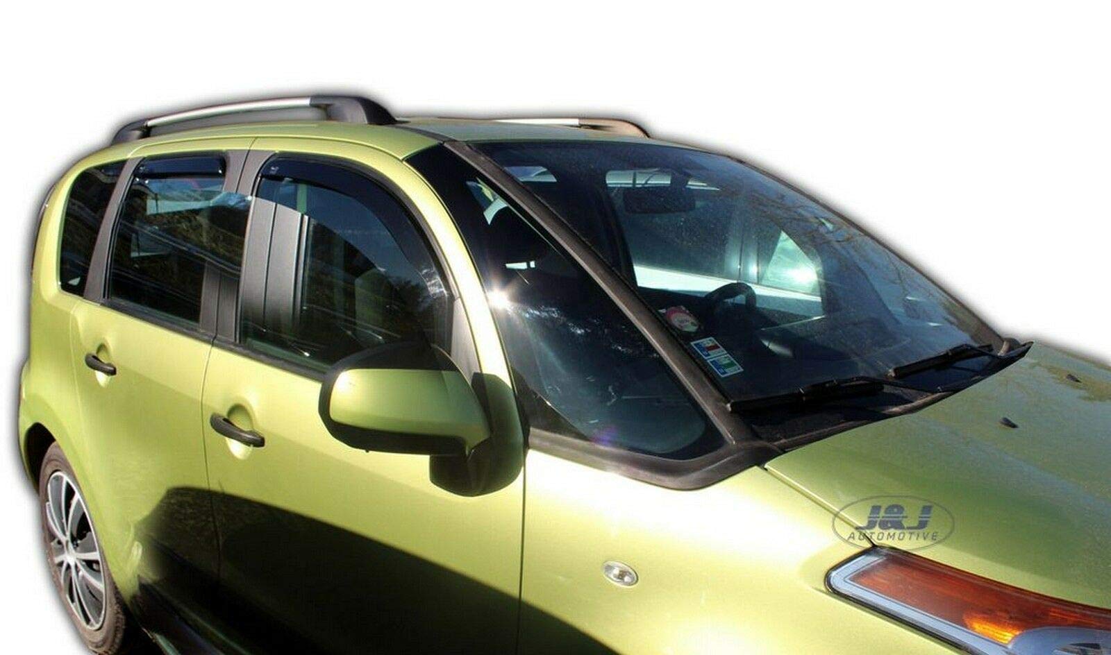 J&J AUTOMOTIVE Deflettori d'Aria per Citroen C3 Picasso 2008-2017, Set da 4 Pezzi, Nero Fumé Oscurato Heko