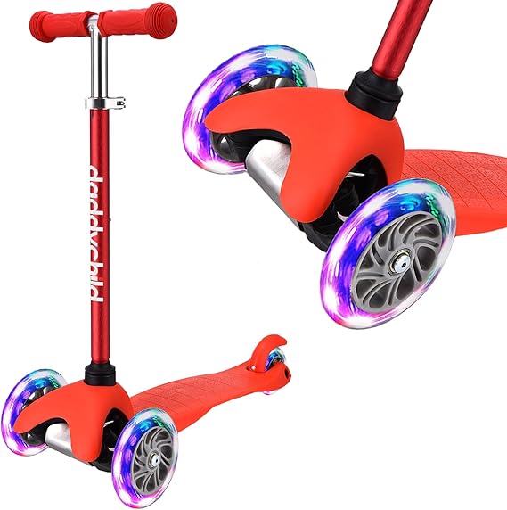 3 Wheel Scooters for Kids, Kick Scooter for Toddlers 3-6 Years Old, Boys and Girls Scooter with Light Up Wheels, Mini Scooter for Children
