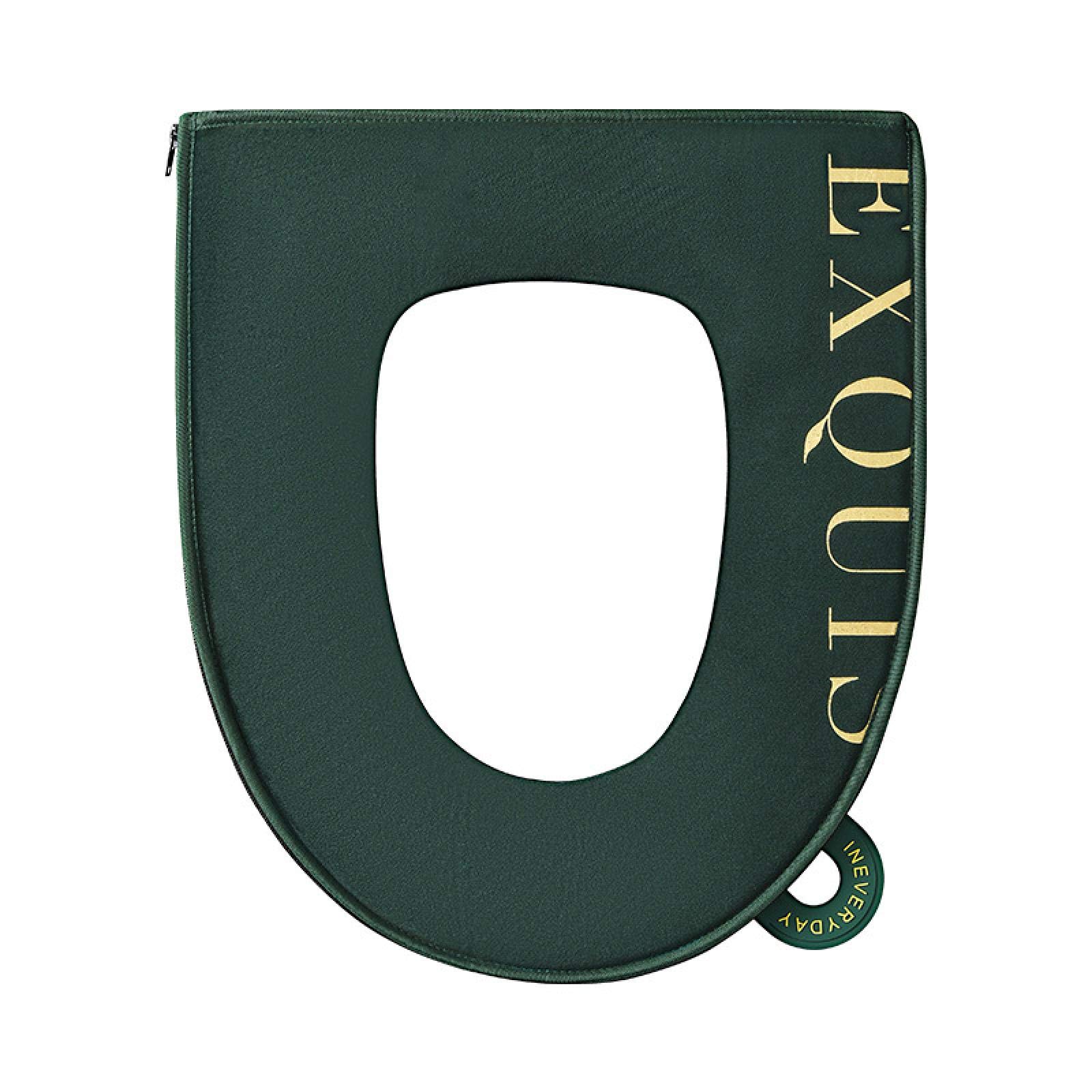 Liuying Square Velvet Toilet Seat Cushion, Household European Style Toilet Seat, Waterproof Toilet Seat, Bathroom Accessories With Handle