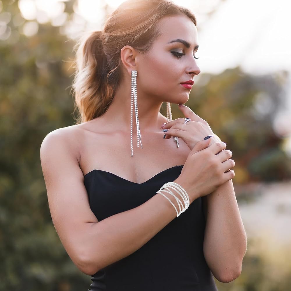 Amazon.com: Jojomina MultiLayer Crystal Rhinestone Cuff Amazon.com: Jojomina MultiLayer Crystal Rhinestone Cuff