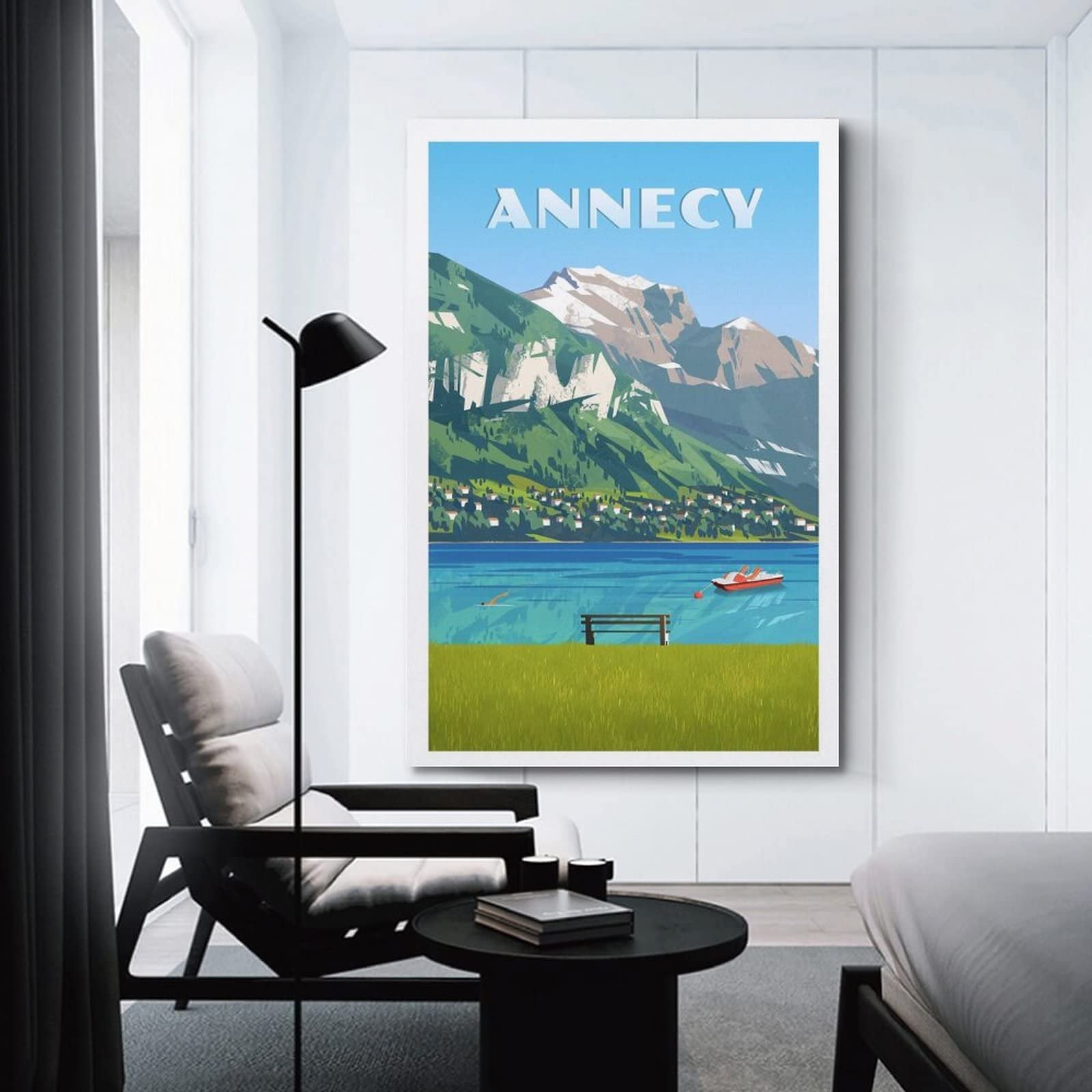 Poster Vintage Annecy Sur Toile - Décoration Murale Moderne 30x45 Cm Pour Salon, Bureau Ou Chambre - 8
