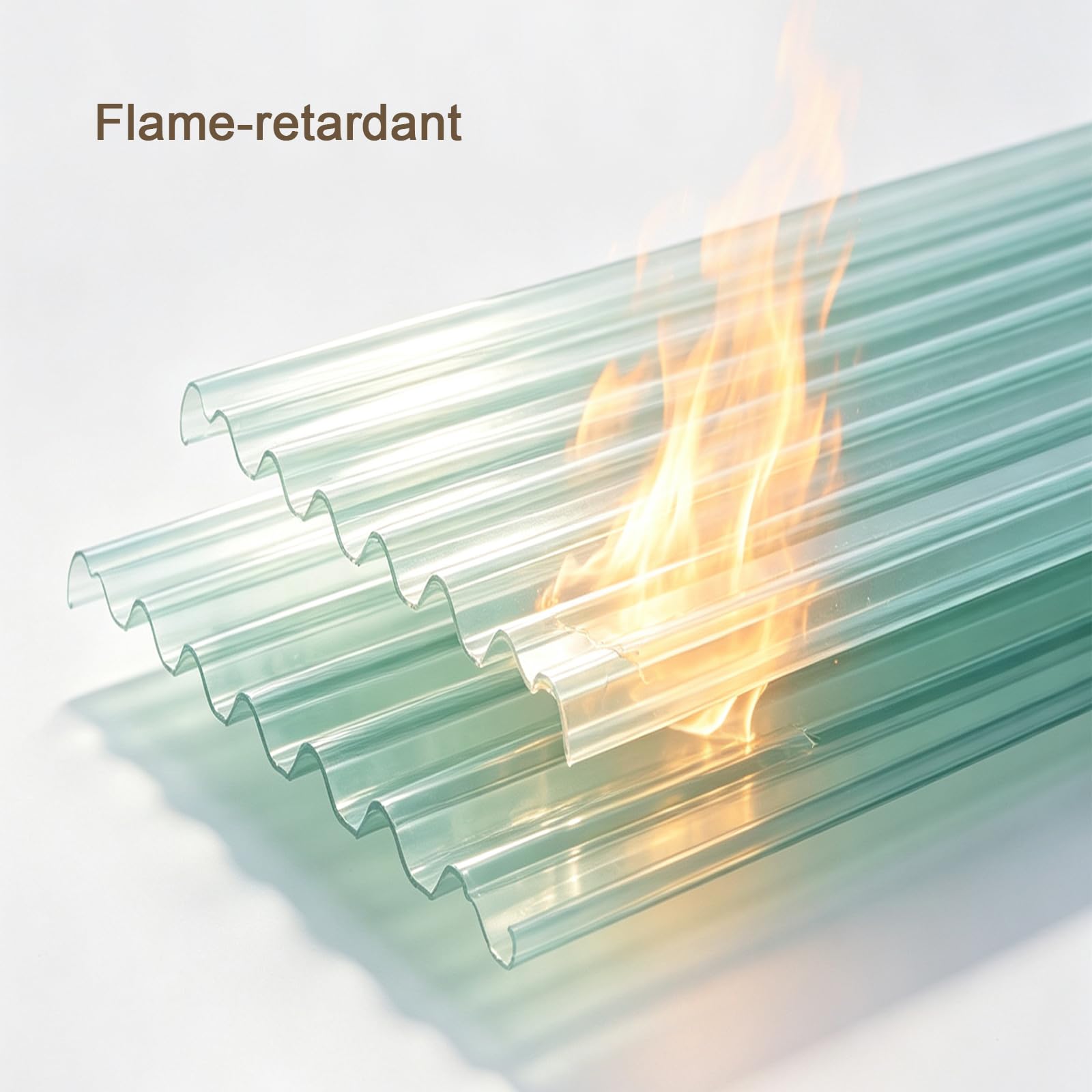 Panel para Tejado Corrugadas Impermeables,Chapa Tejado de Fibra de Vidrio (0.9x1.7m,10 pcs)
