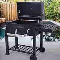 Barbecue A Carbone Con Griglia Inox - 115x66x106cm, Con Ruote E Termometro - Foto 6