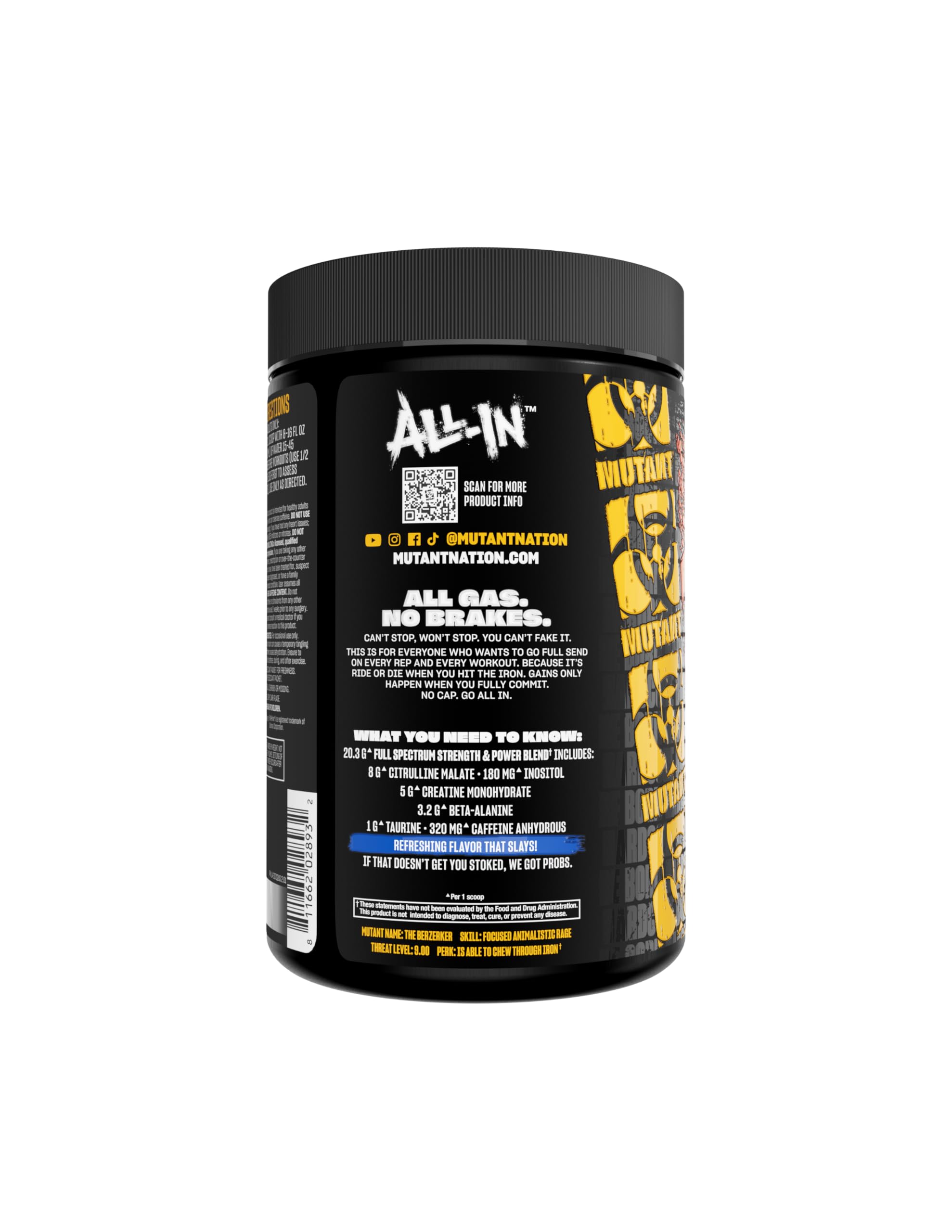 Mutant Mutant All-In (40 serv) Blue Raspberry - Przedtreningówki - Wzmacniacz przedtreningowy