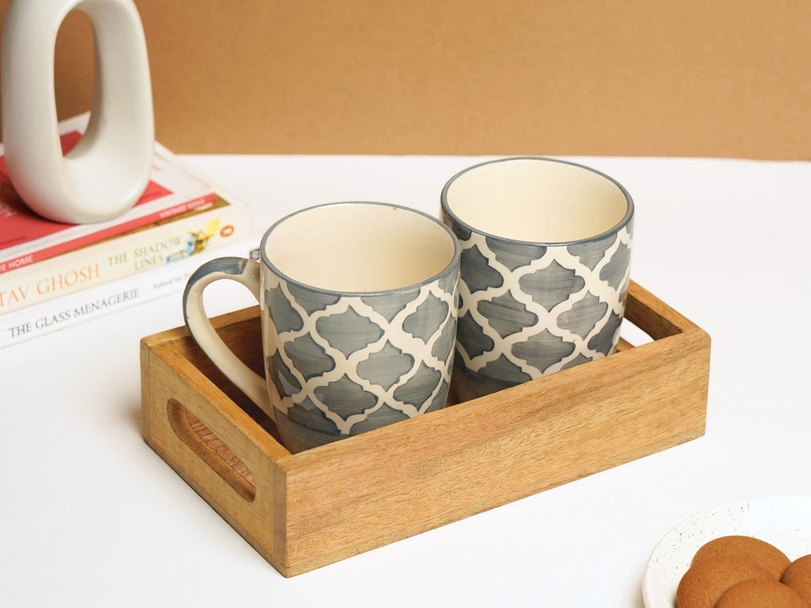 Mango Wood Tray - Serving Tray for Tea & Coffee -1 Mango Wood Tray - Serving Tray for Tea & Coffee -1
