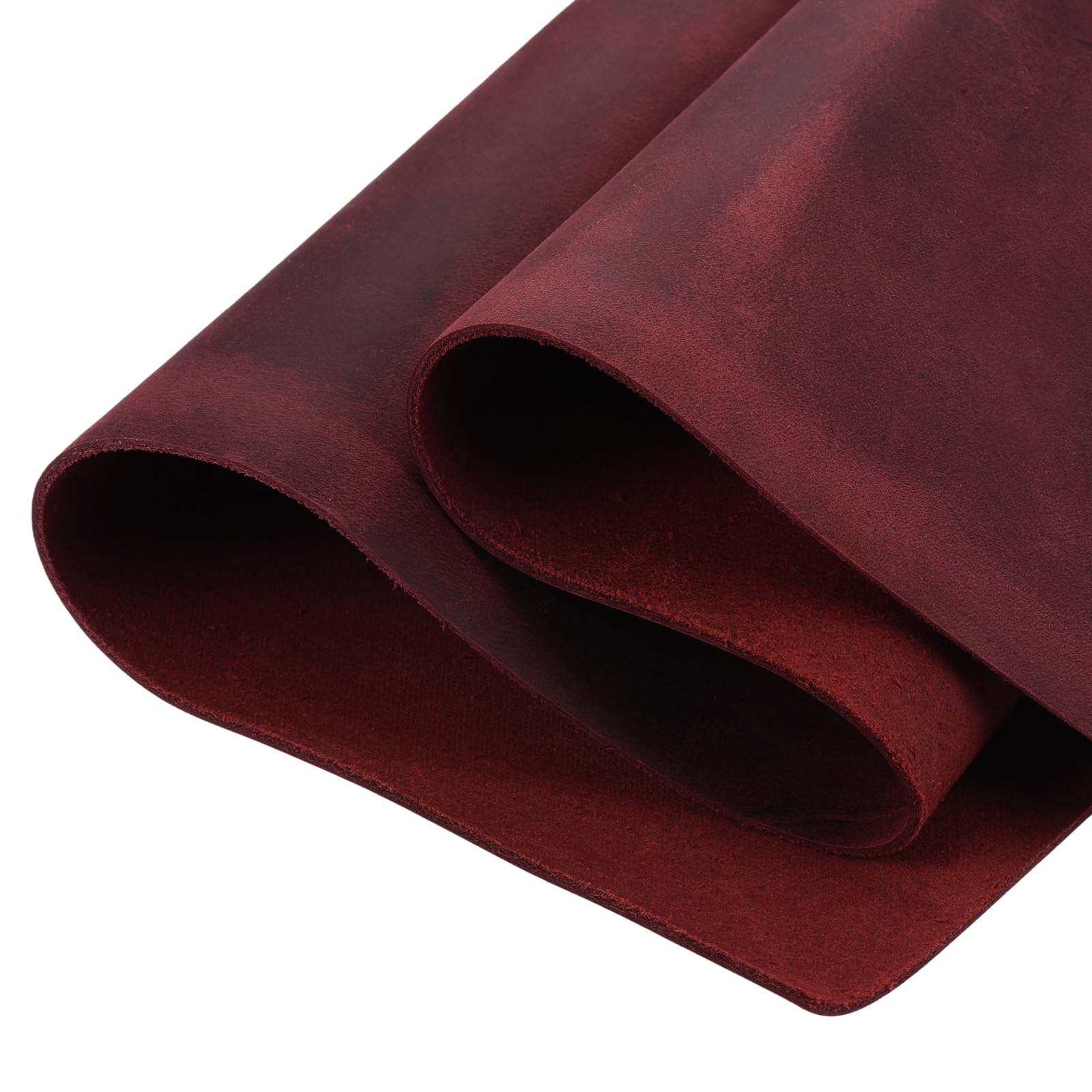 sourcing map Genuine Leather Sheets, 10" x 14" 4-5 oz (1.8-2mm) Thick Full Grain Leather Sheet Tooling Precut for Carving Engraving Molding Embossing Stamping, Dark Red