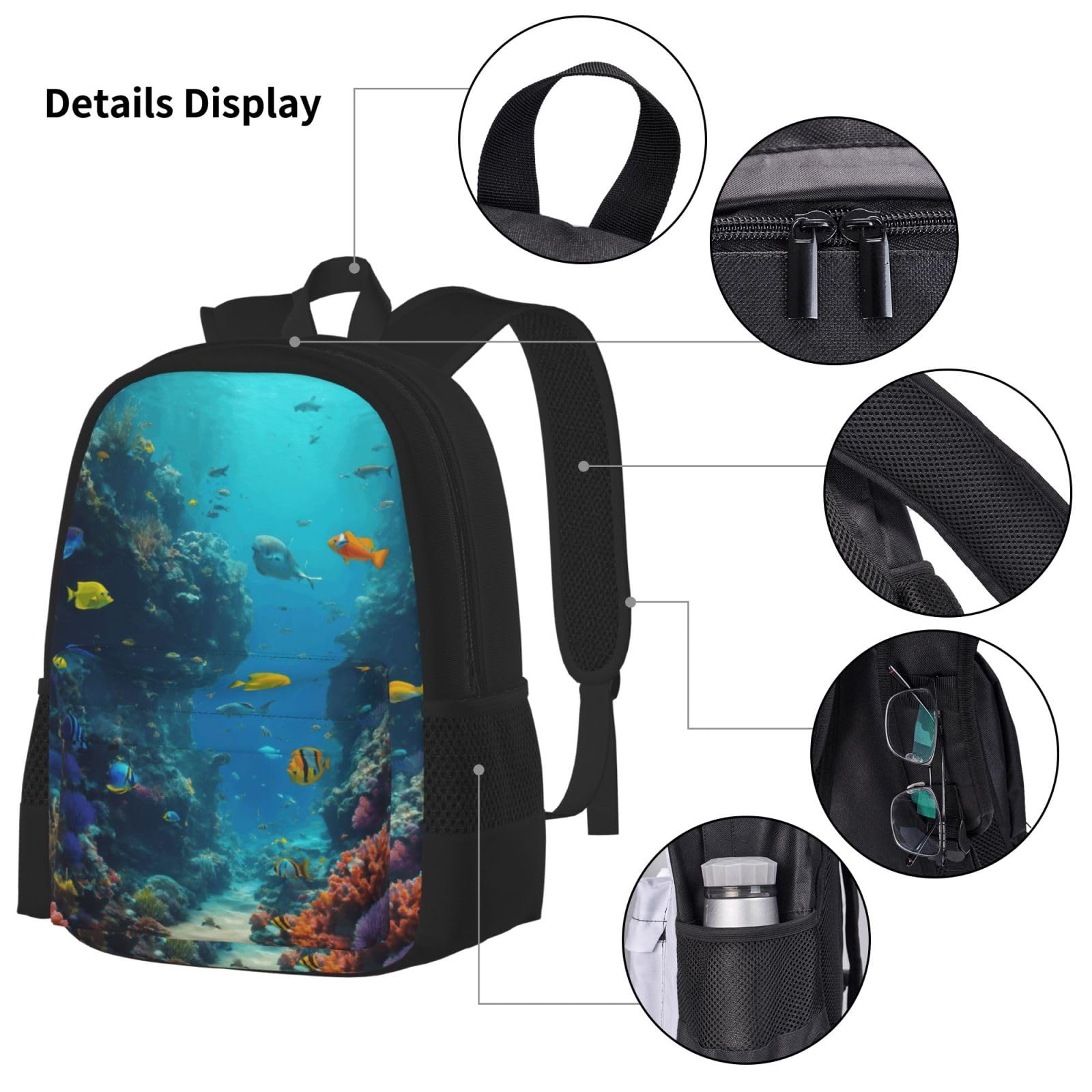 Zaino, borsa portapranzo, astuccio, set da 3 pezzi, per lavoro e