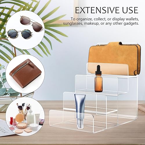 Miniatura 4 de DOITOOL Paquete de 2 soportes de exhibición de acrílico de 4 niveles, soporte de exhibición transparente para bolso de mano, soporte de exhibición