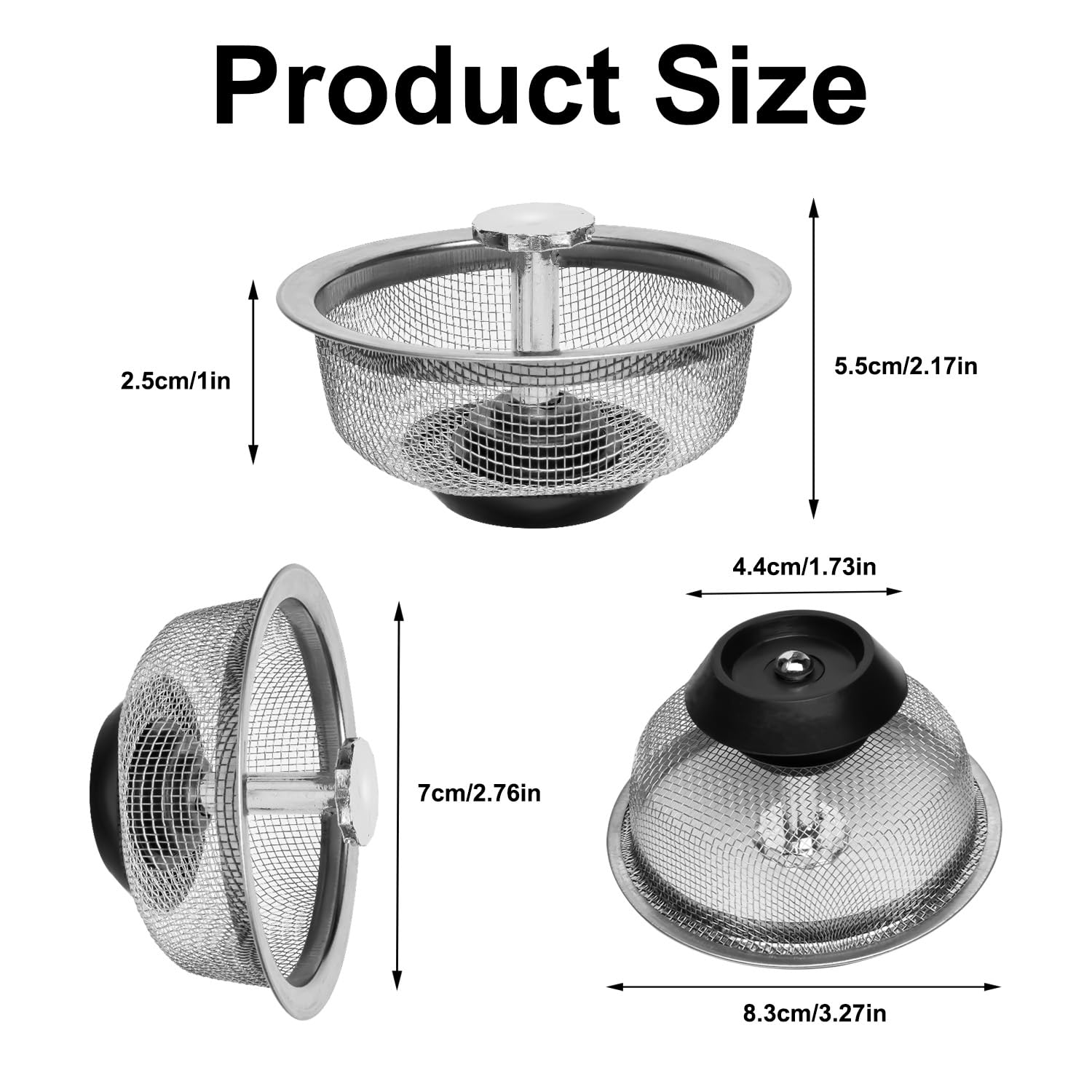stainless steel kitchen sink strainer plug basket bathroom kitchen sink plug strainer replacement sink plug kitchen plug strainer Pop up kitchen plug for sink filter universal wash basin sink plugs fo - Image 2