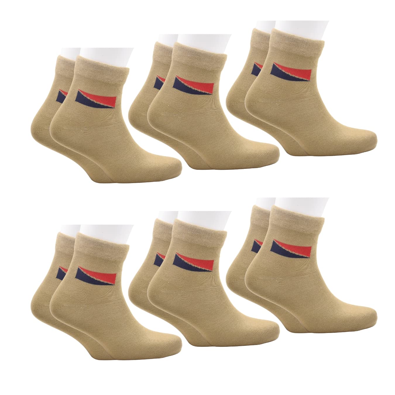 vdangi Police Khaki Uniform Socks For Men Women Ankle Length Comed Cotton Organic Trekking Durable Comfort Seamless Breathable Combo Free Size Pair Of 4-picture-23