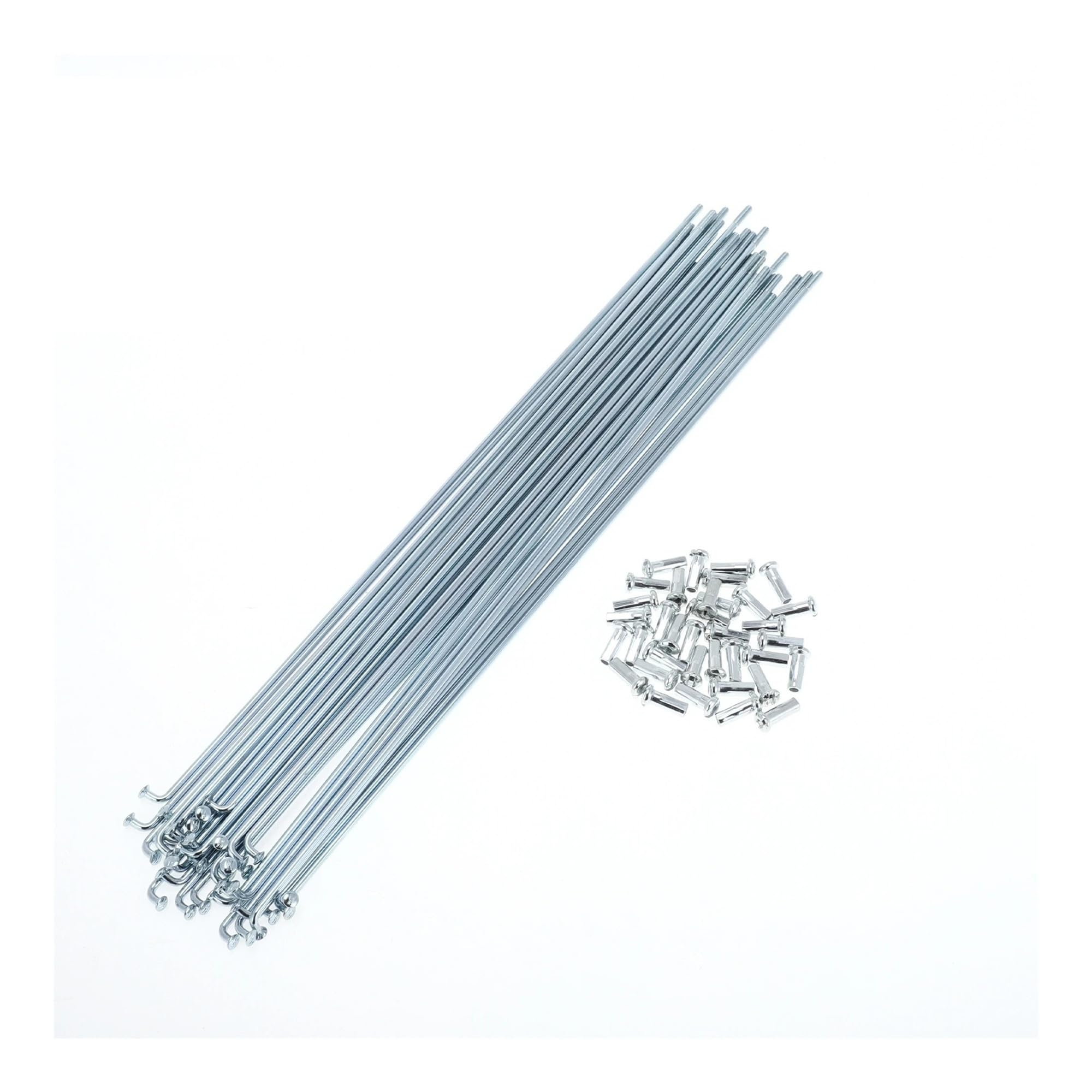 13G Zincato per Raggi Della Bicicletta 173-265mm Set Tono Argento Nipples per MTB Road Bike Wheel Repair