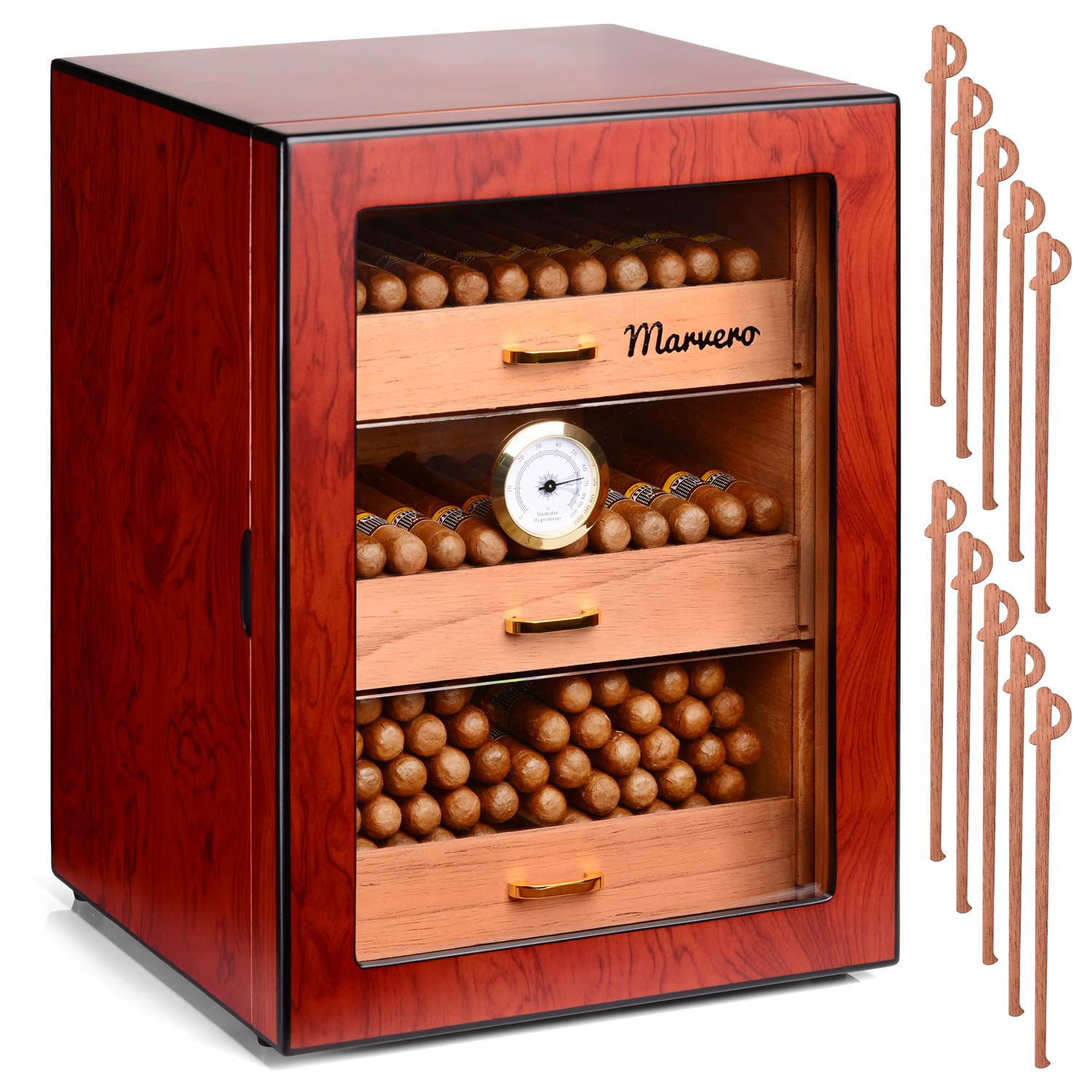 Marvero Handcrafted Cigar Humidors Box, Cedar Wood Cigar Humidor for
