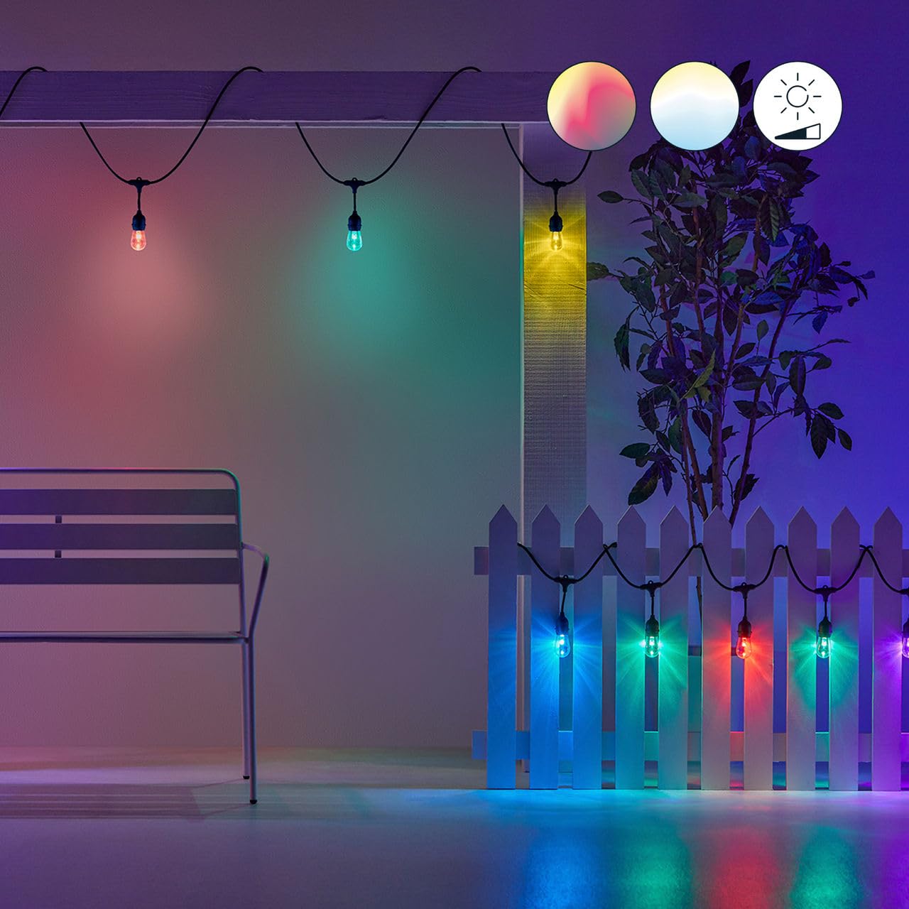 WIZ Guirlande Lumineuse Connectée, 16 millions de couleurs et nuances de blanc, 15 mètres, Idéal pour un utilisage extérieur (IP65), Compatible Alexa, Google Assitant et Apple HomeKit