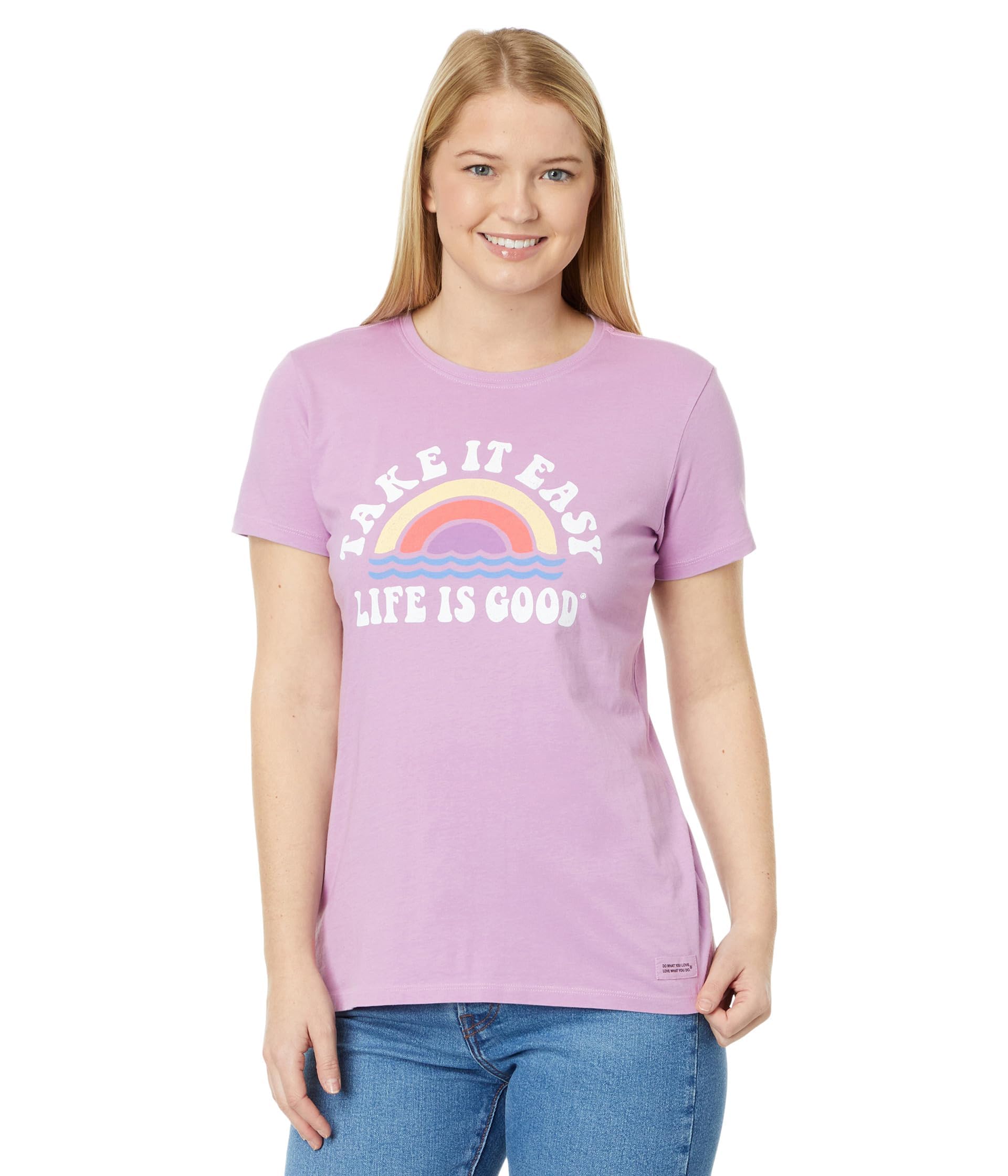 Life is Good Take It Easy Rainbow Waves Short Sleeve Crusher-Lite™ Tee