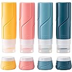 MODENGKONGJIAN Travel Bottles for Toiletries,TSA Approved Silicone Squeezable Travel Shampoo Bottles, 3oz Leak Proof Refillable Toiletry Cosmetic Containers 15 Pcs/Colorful